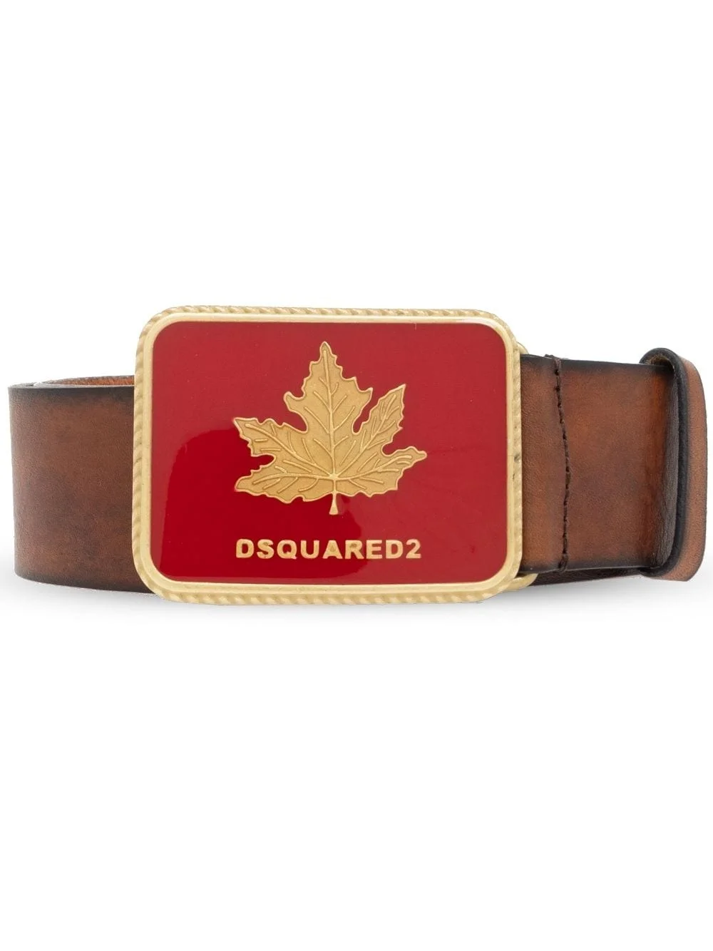 logo-buckle leather belt - 1