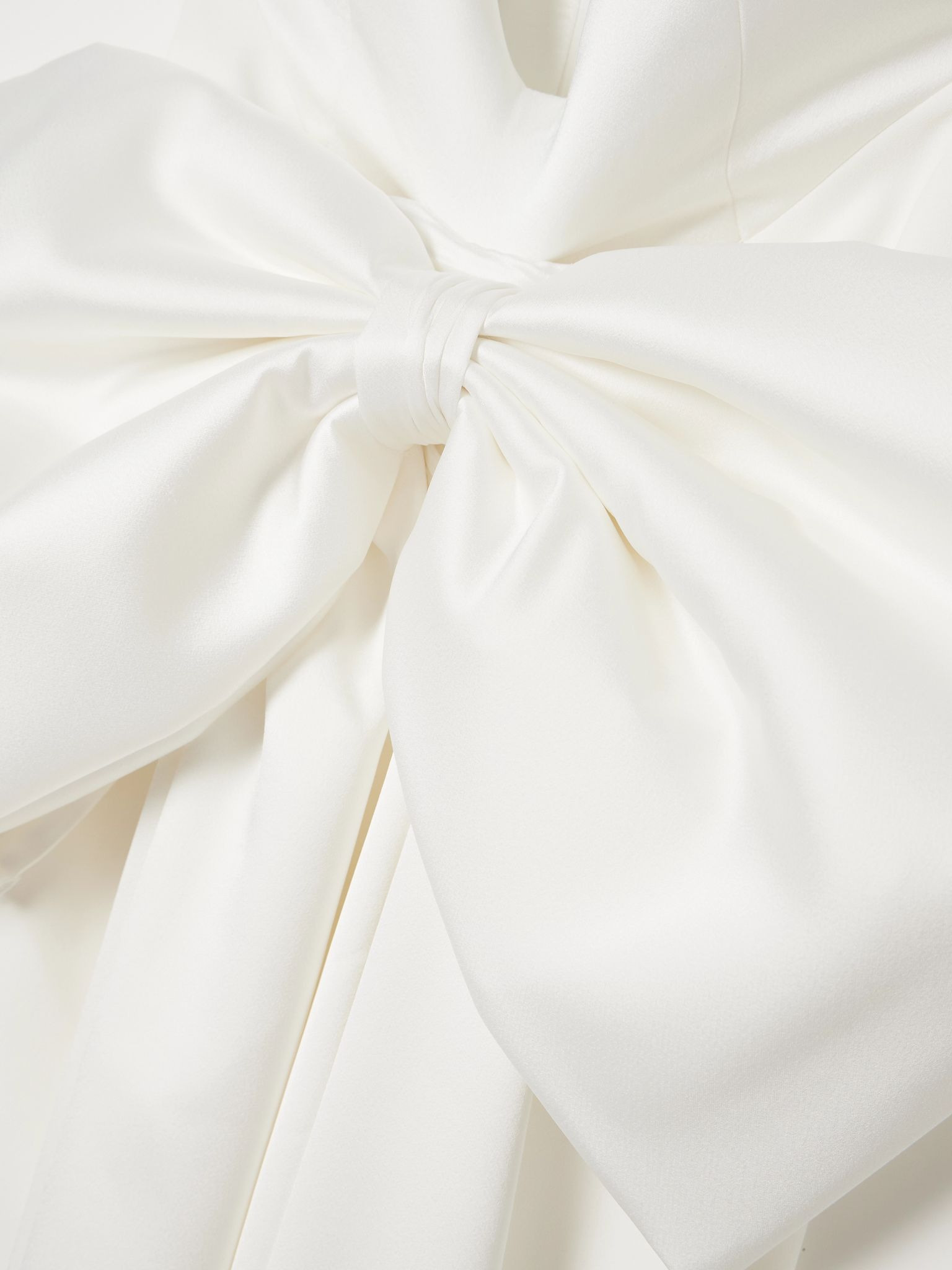 Peggy strapless bow-detailed satin gown White - 4