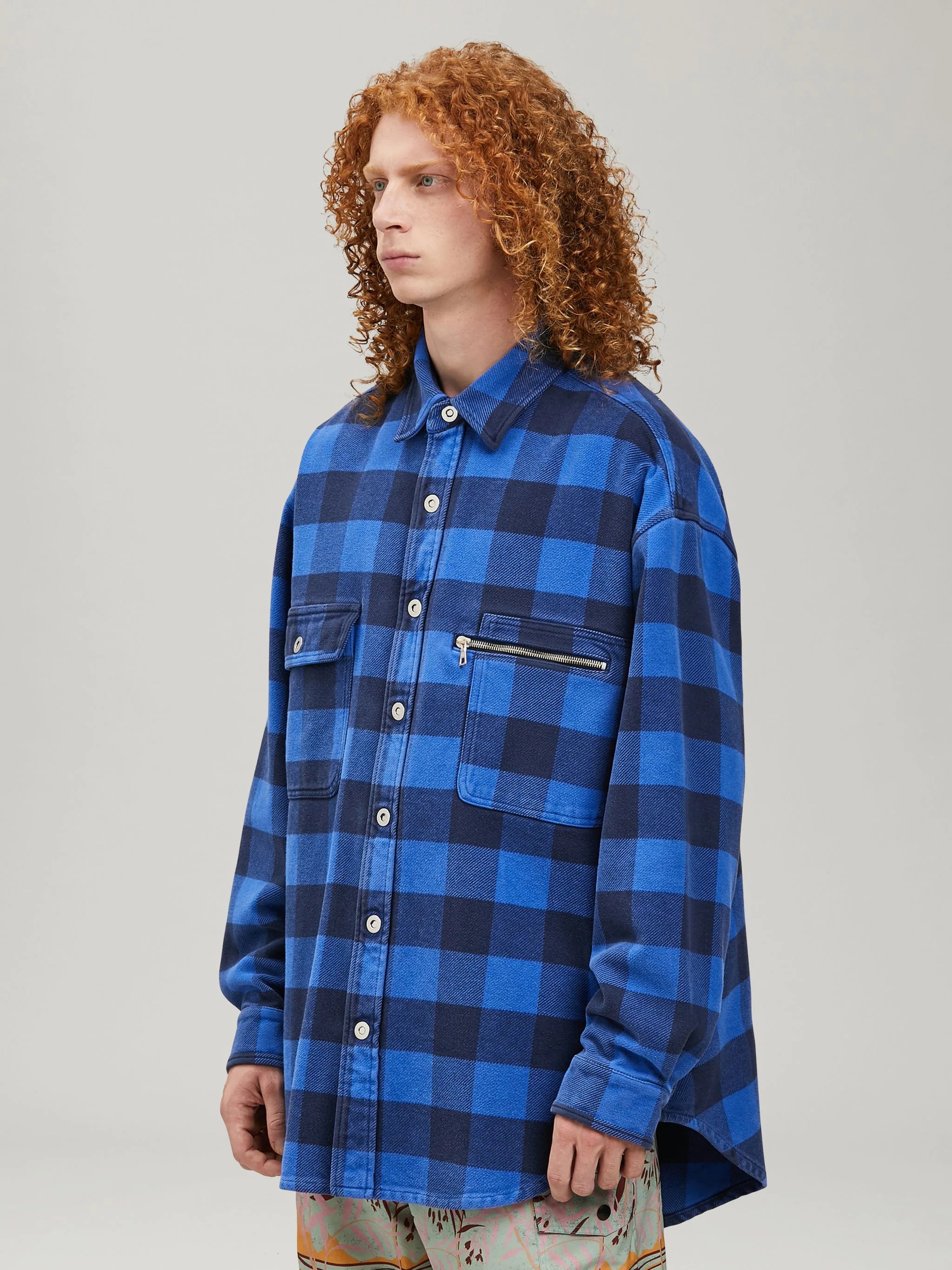 CURVED LOGO CHECKED SHIRT - 4