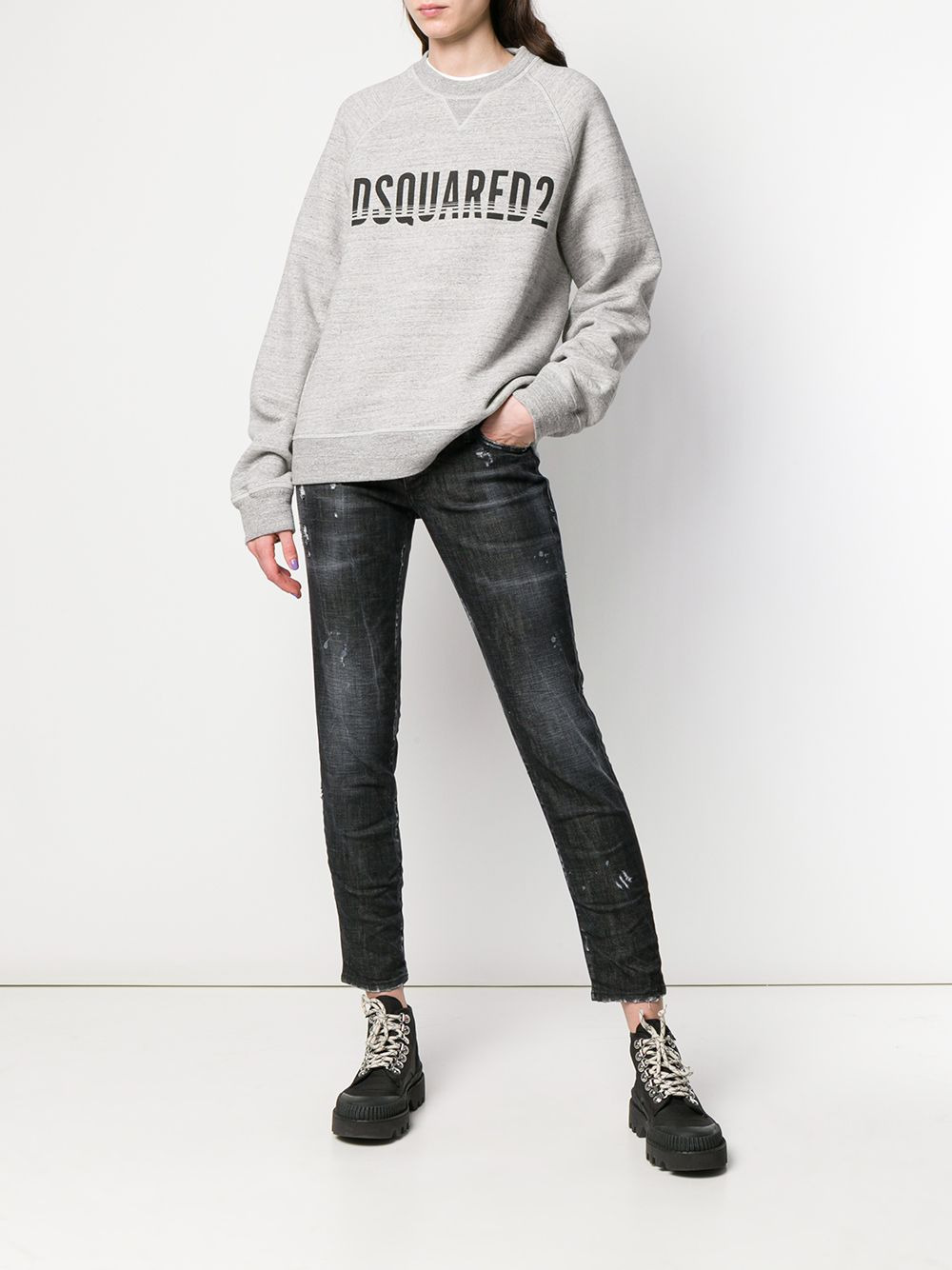 logo print sweatshirt - 2