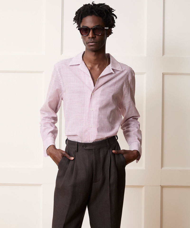TODD SNYDER Summerweight Camp Collar Shirt outlook