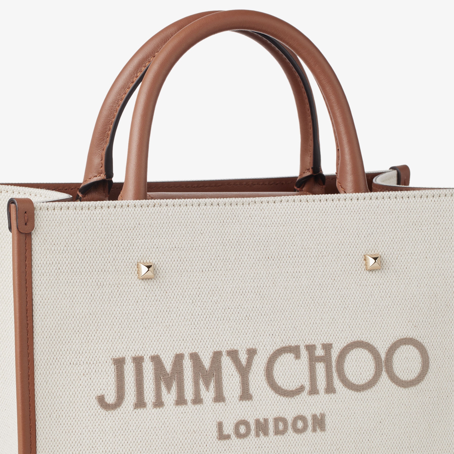 Jimmy Choo Varenne Logo Canvas Tote Bag