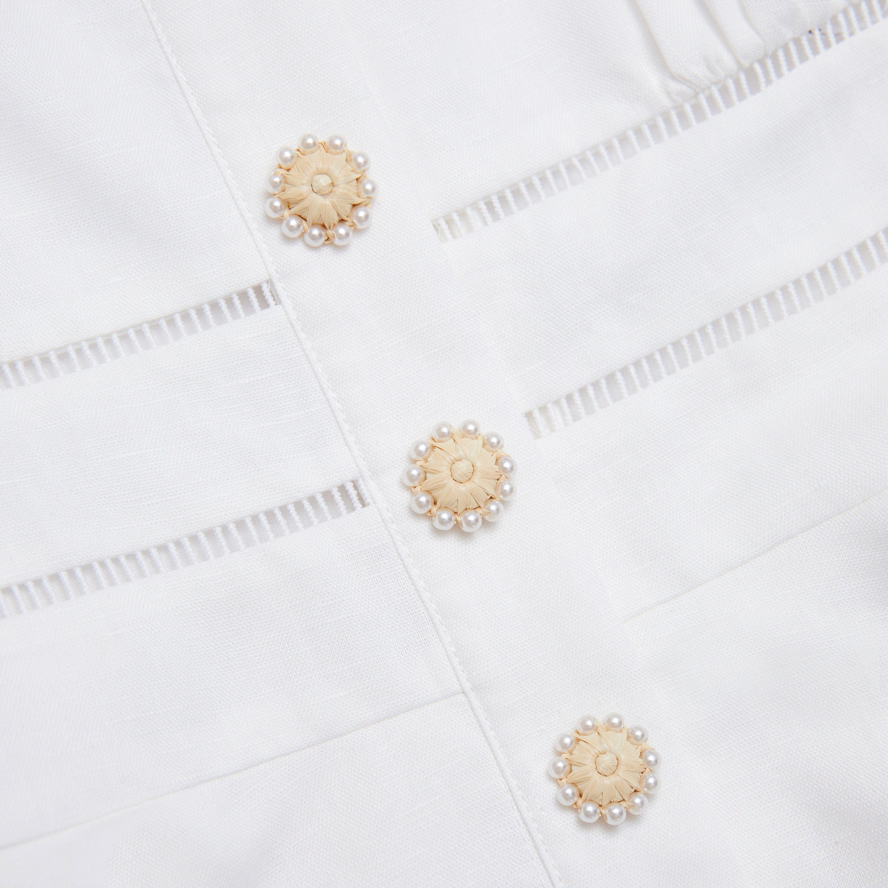 Cream Linen Peplum Top - 5
