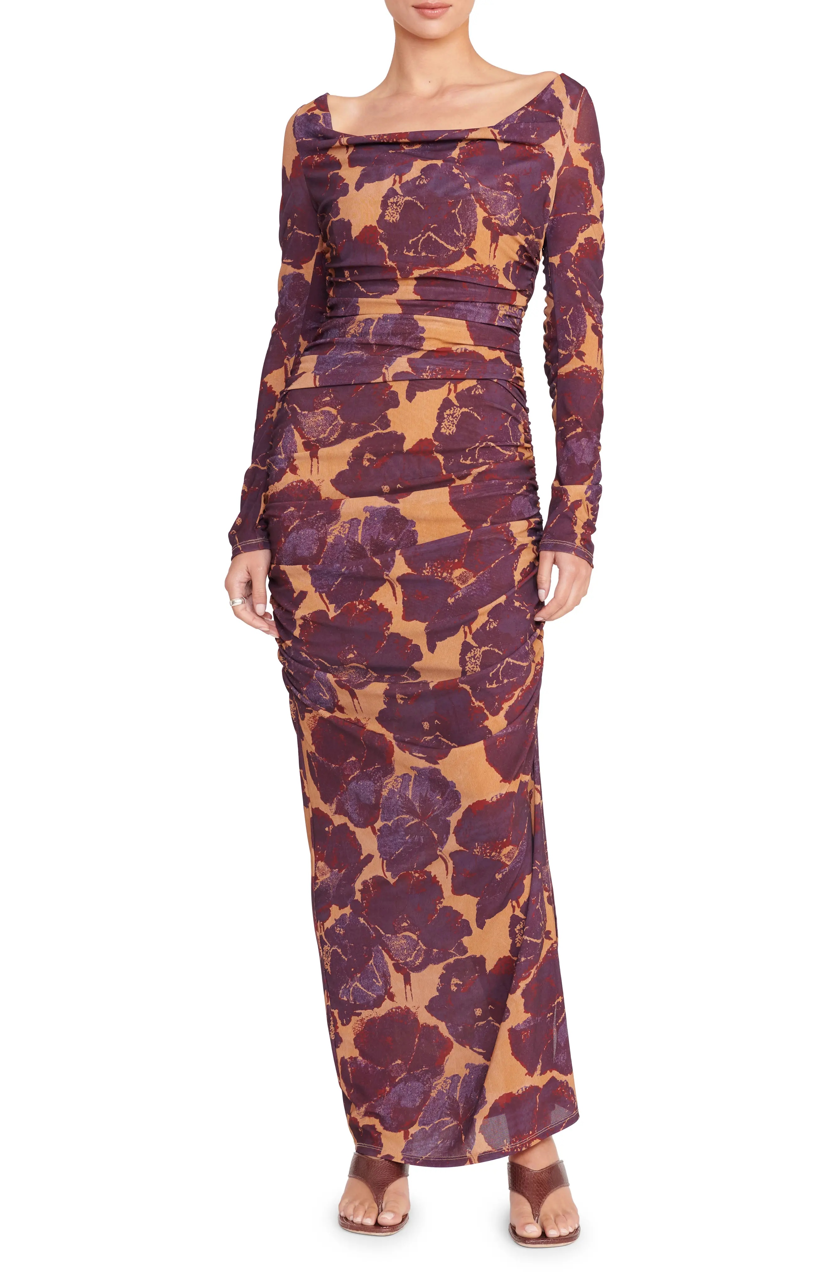 Solana Floral Print Long Sleeve Maxi Dress - 1