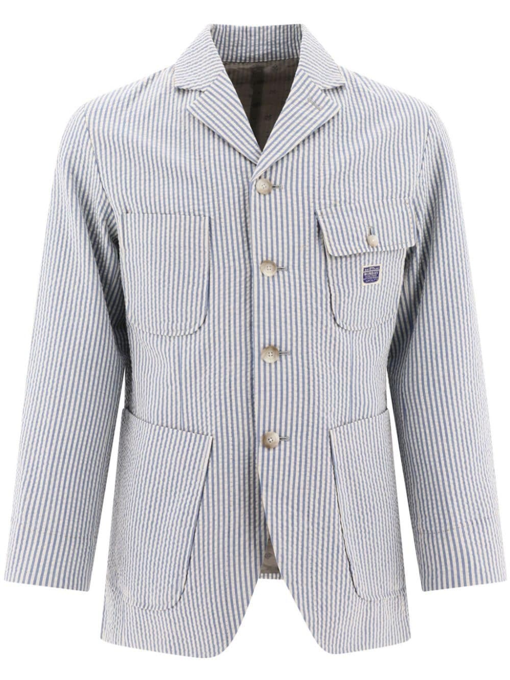 striped cotton shirt jacket - 1
