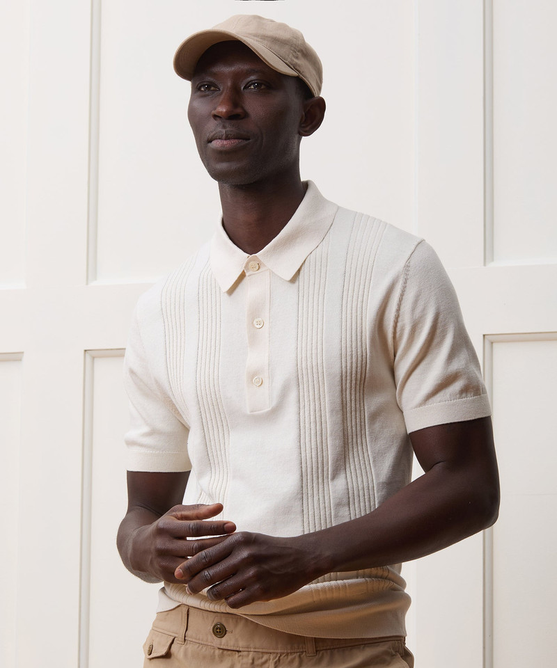 TODD SNYDER Silk-Cotton Ribbed Sweater Polo outlook