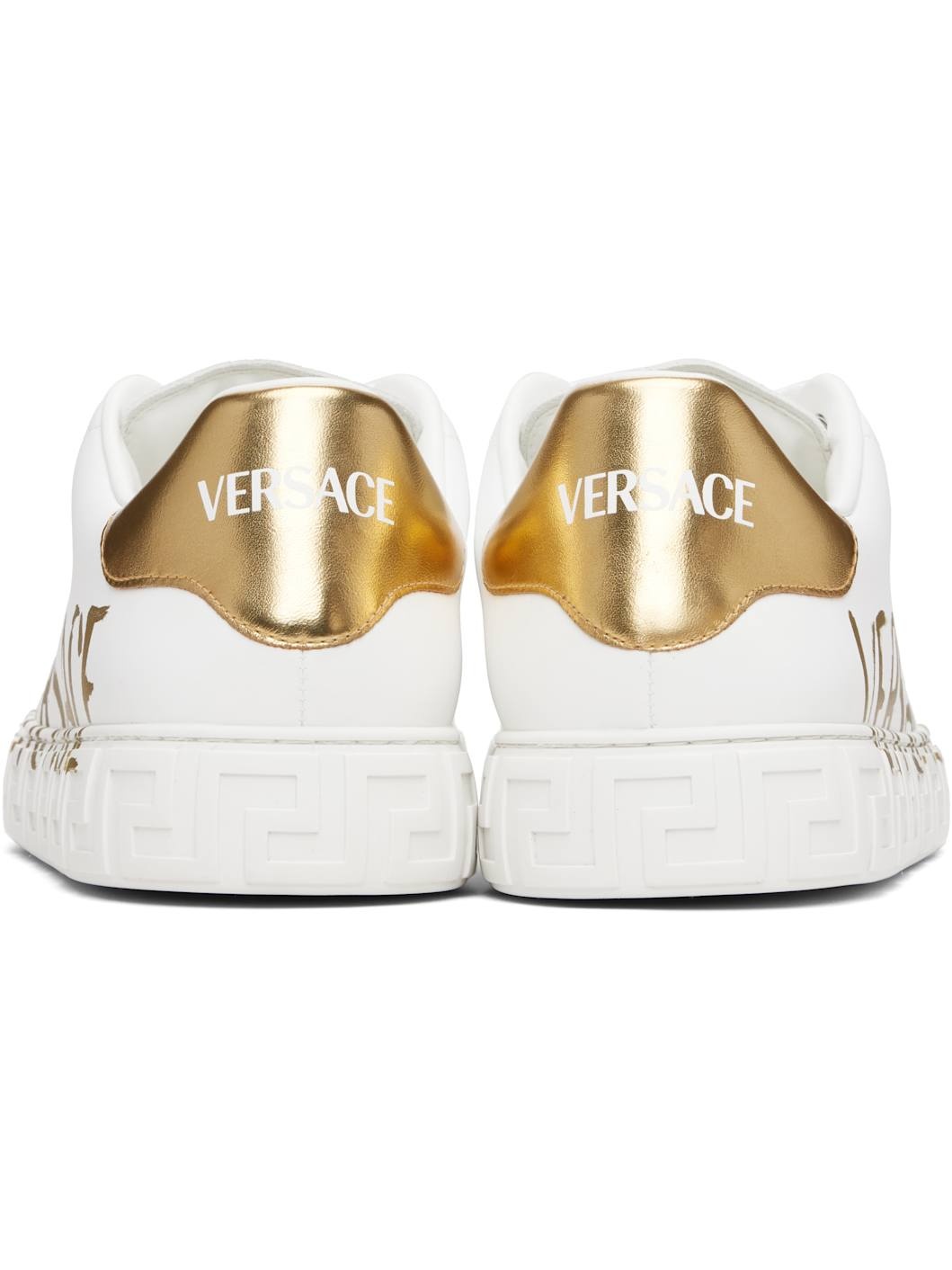 White Logo Greca Sneakers - 2