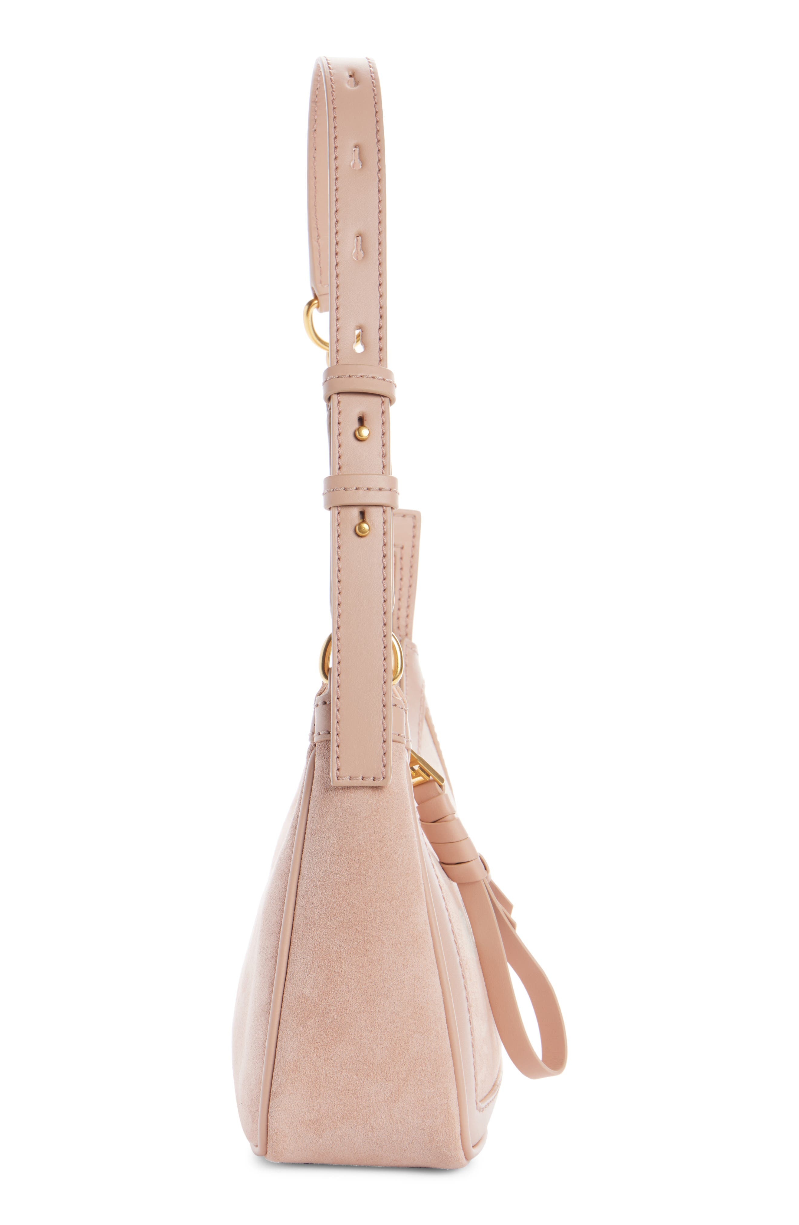 Balmain B-Army Suede & Leather Hobo Bag in 0Dx Light Pink at Nordstrom - 4