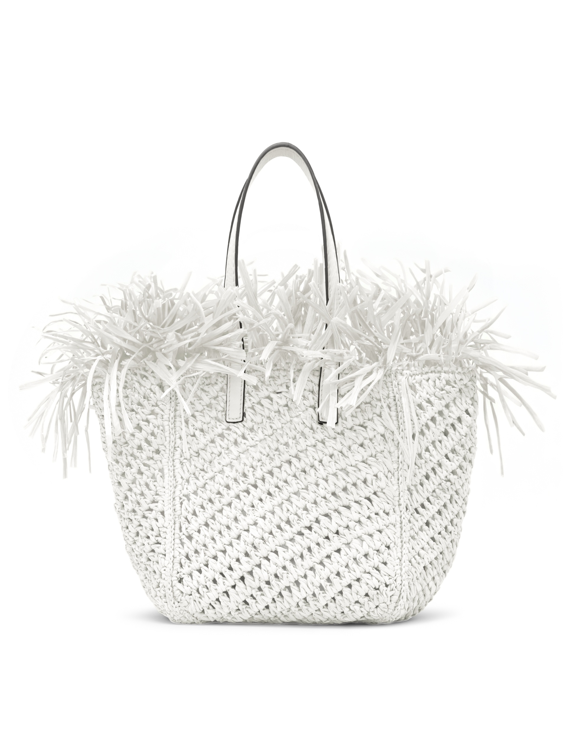 SMALL RAFFIA CROCHET SQUARE TOTE - 1