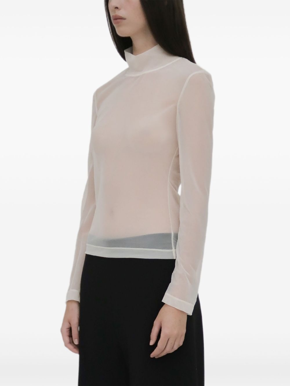 turtleneck sheer top - 3