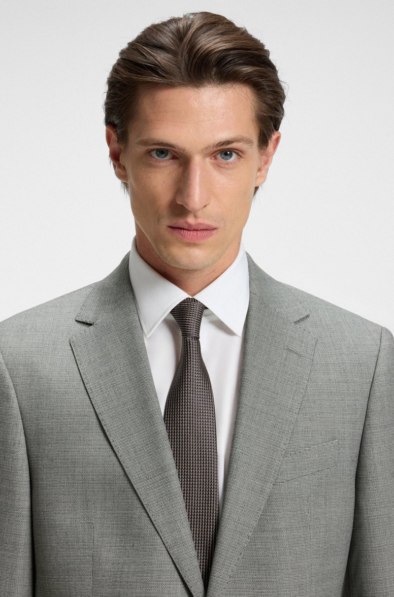 TWO-PIECE REGULAR-FIT SUIT IN PATTERNED STRETCH CLOTH 4