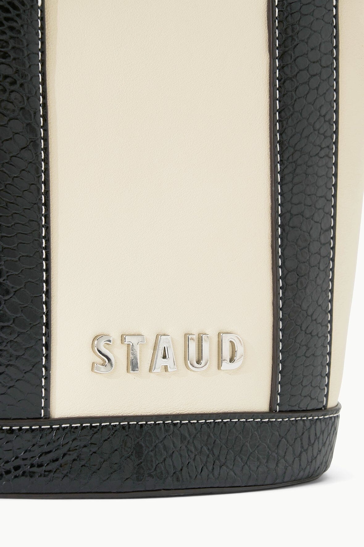 STAUD ALLORA MINI TOTE CREAM BLACK - 6