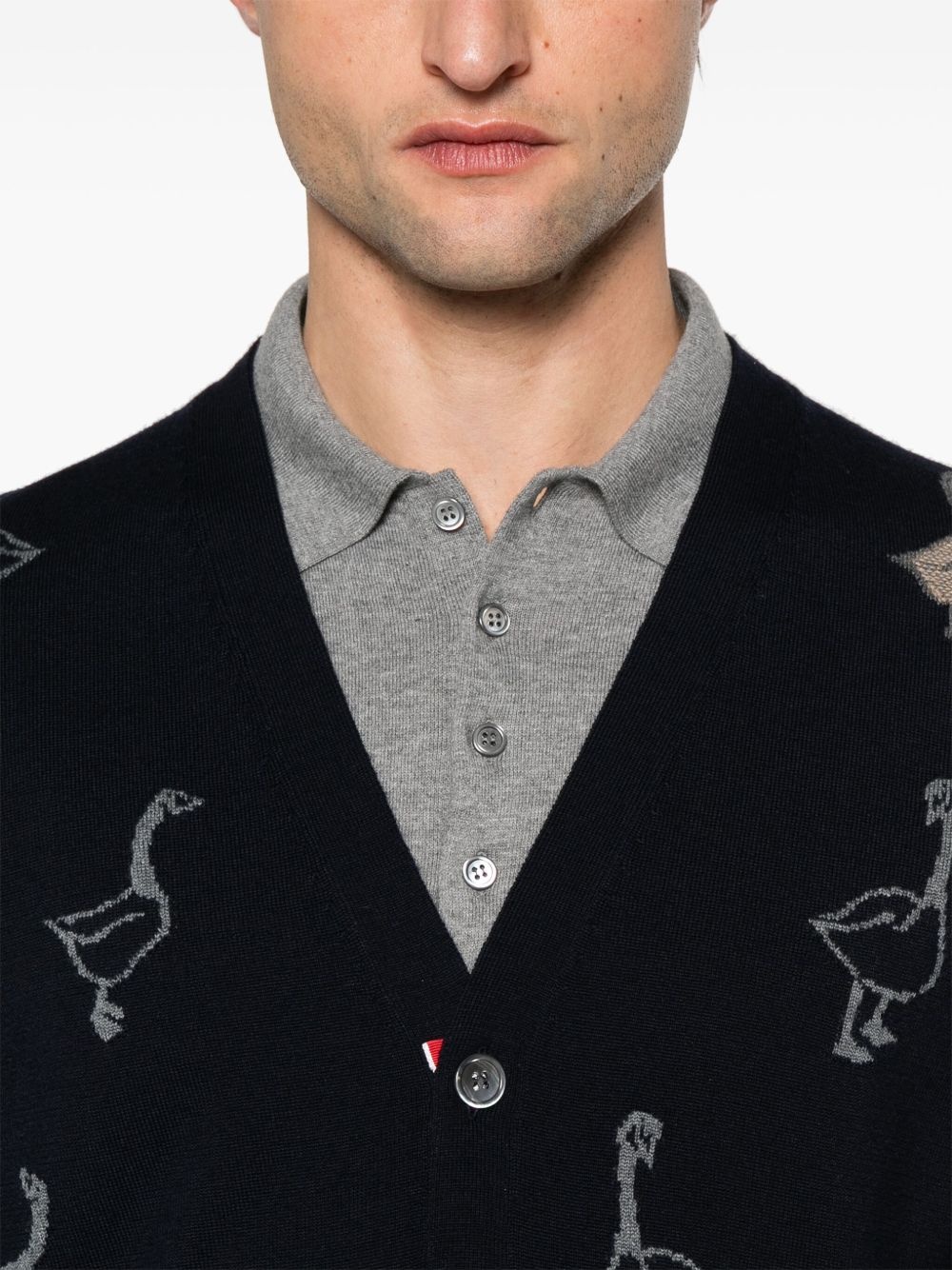 intarsia-knit virgin wool cardigan - 5