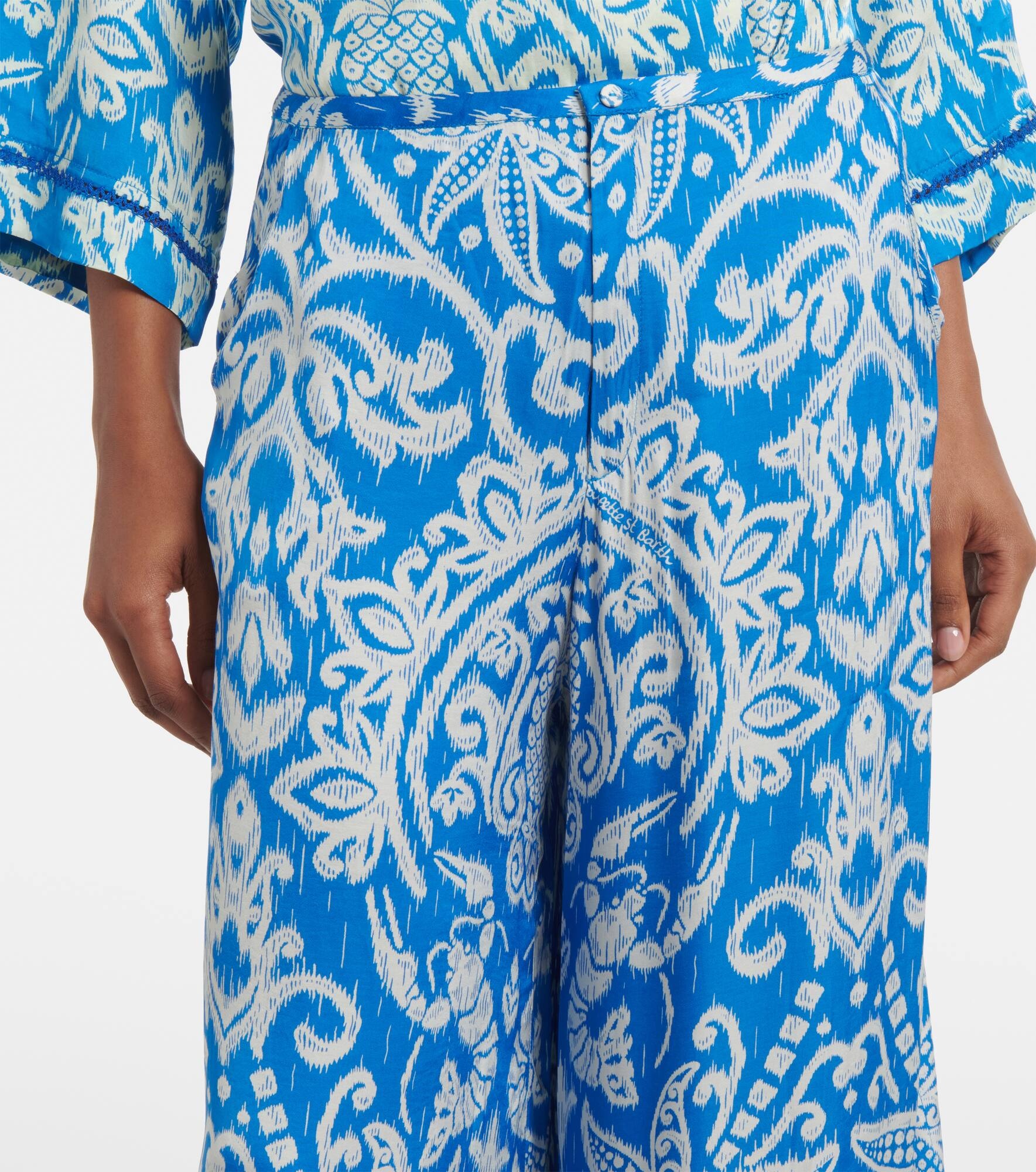 Clea high-rise printed wide-leg pants - 4