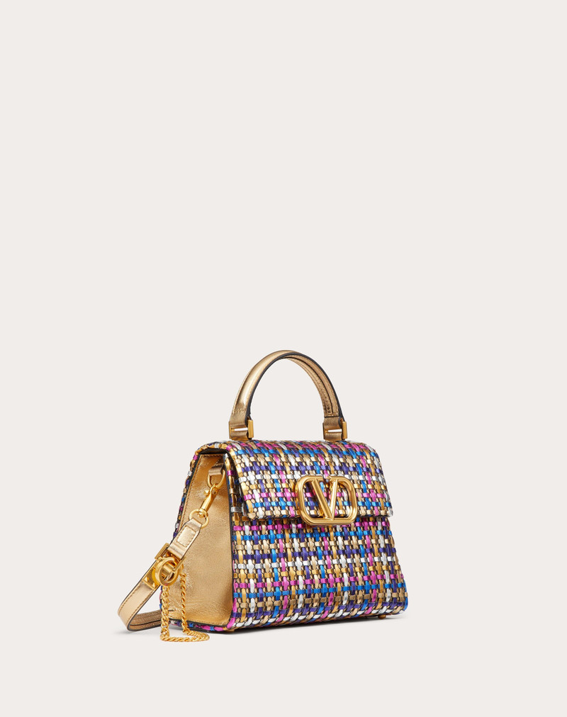 SMALL VSLING HANDBAG IN WOVEN METALLIC NAPPA 3