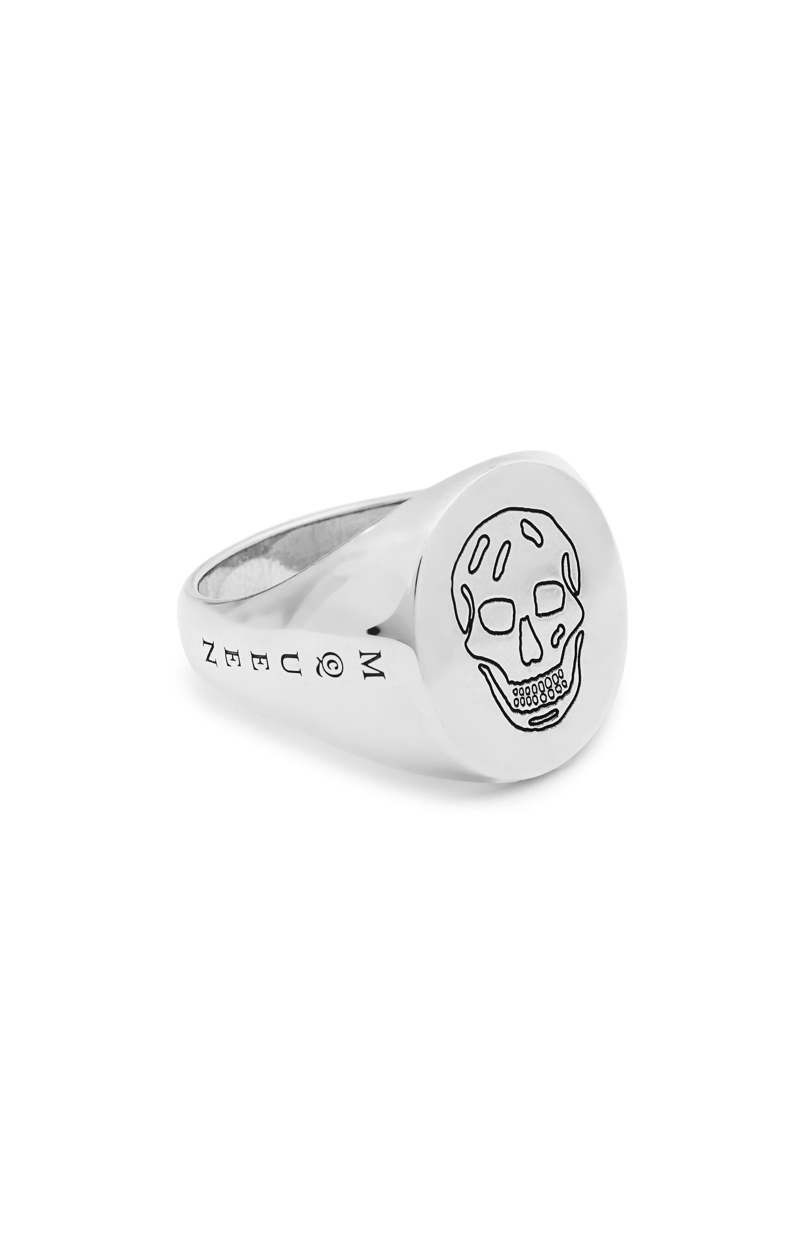 McQueen Men's Skull Signet Ring in Silver at Nordstrom - 2