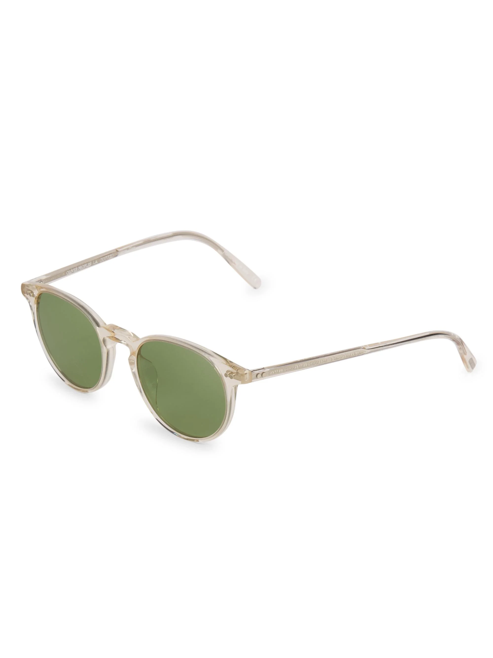 Women's Riley 49MM Black Round Sunglasses - Buff Green - 1