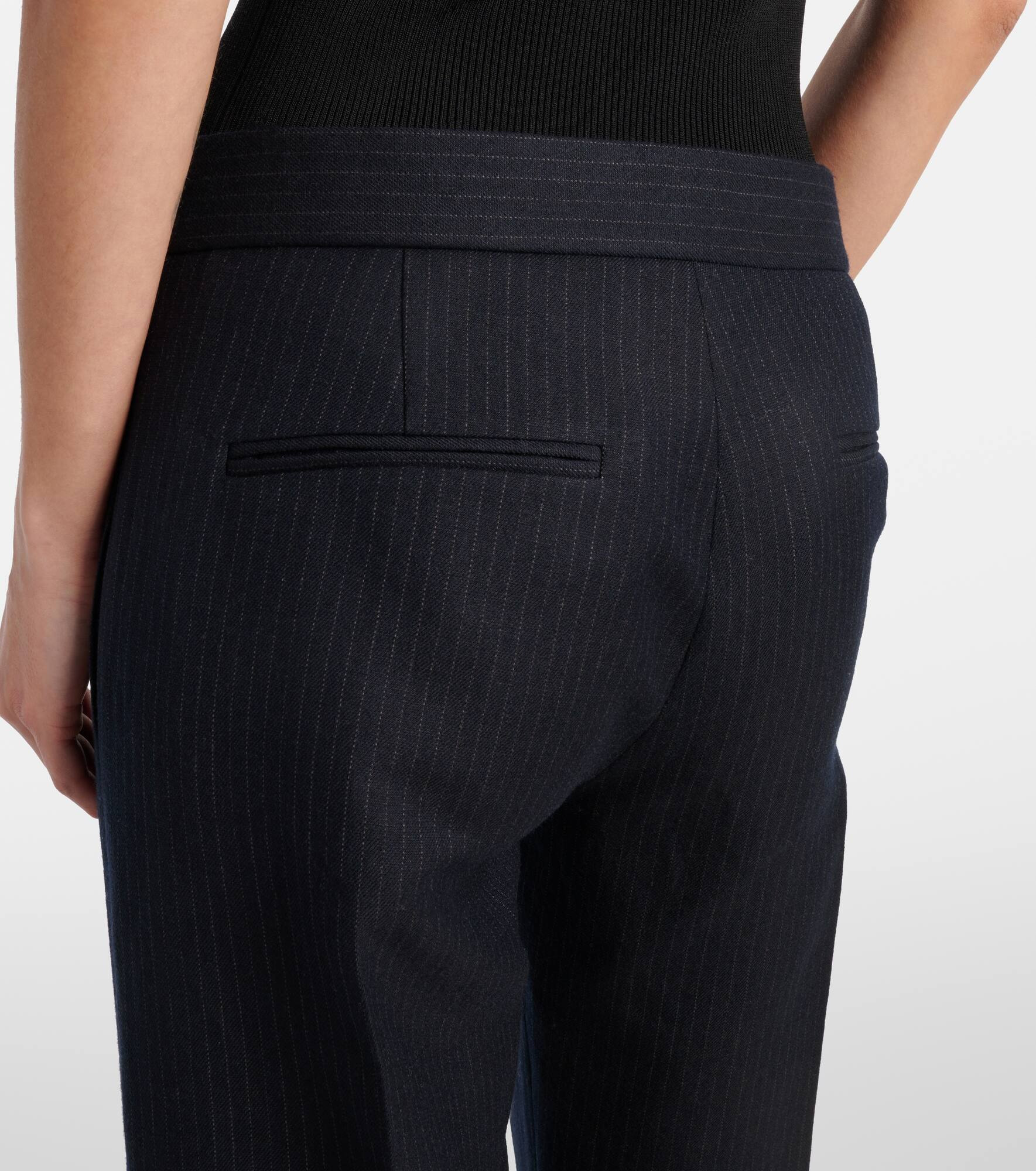 Lenn pinstripe wool-blend straight pants - 5