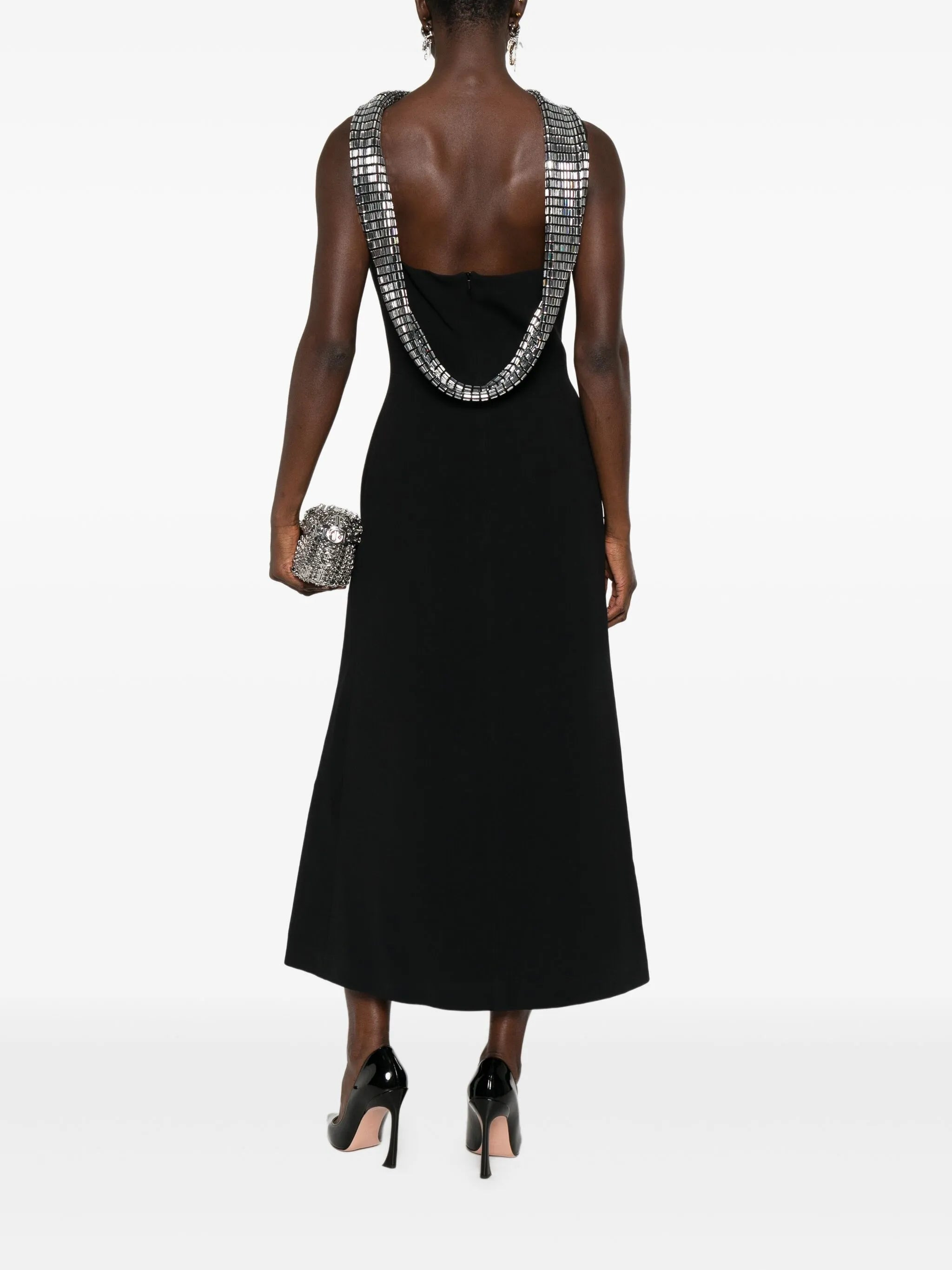 David Koma Embellished-collar Sleeveless Midi Dress - 3