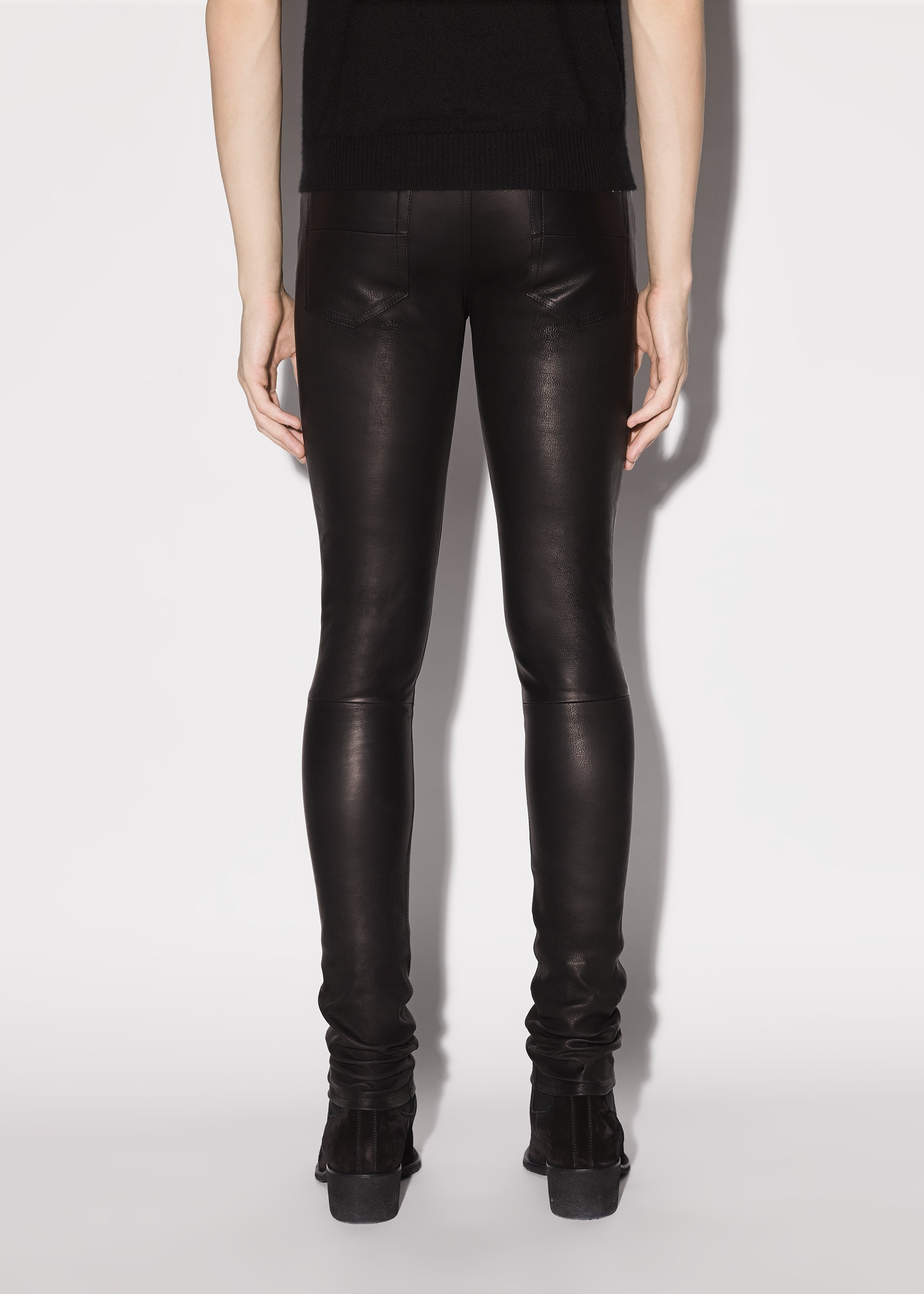 5 POCKET LEATHER PANT - 4