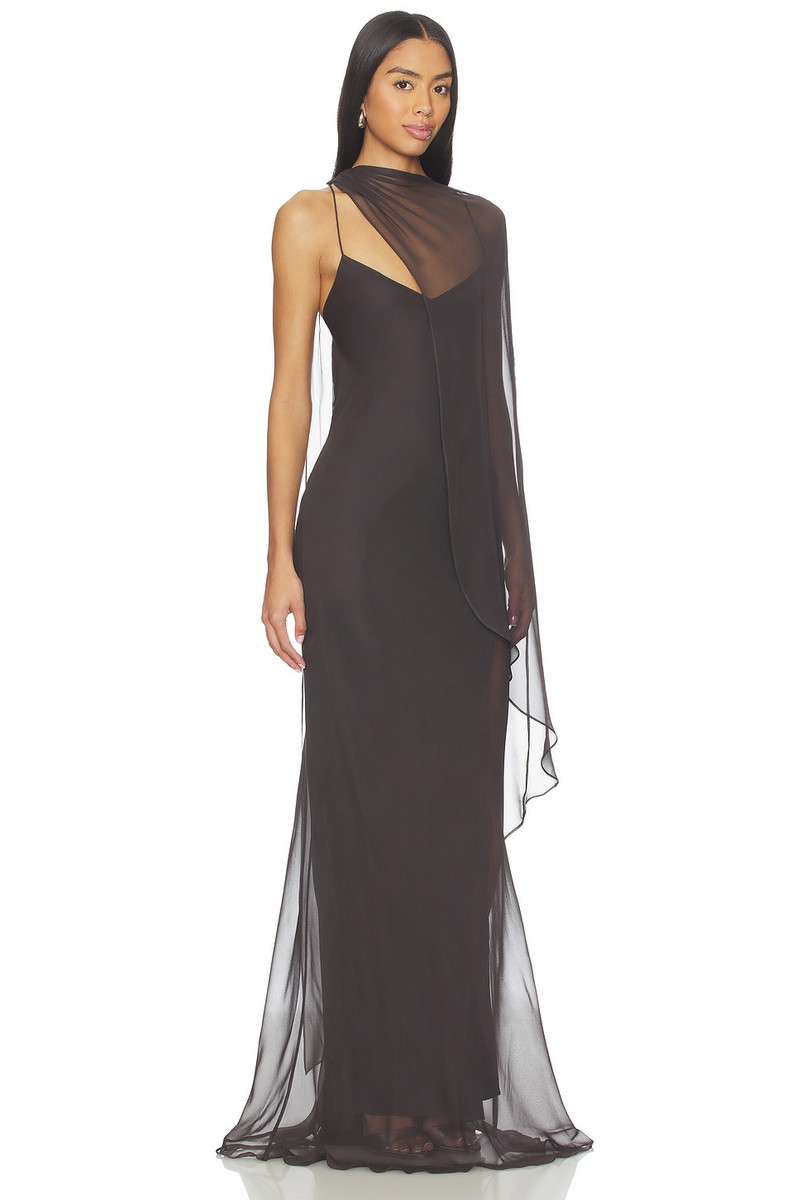 THE SEI Cami Gown With Slit And Cape outlook