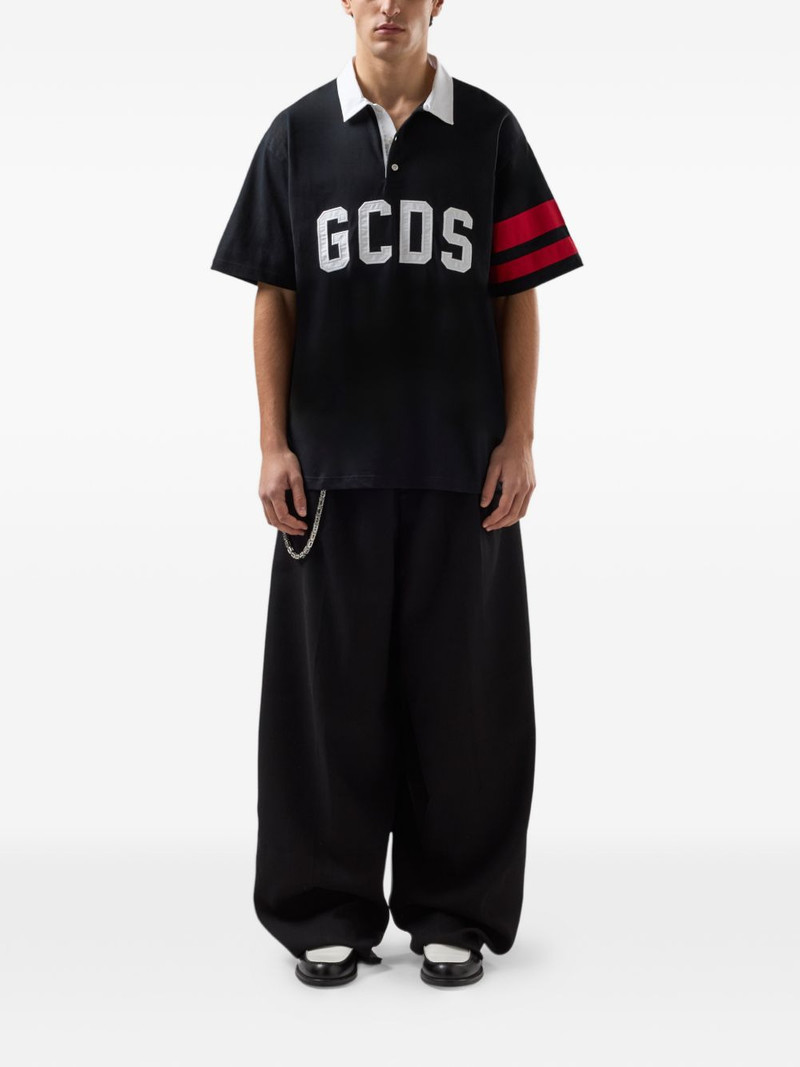 GCDS logo striped polo shirt outlook