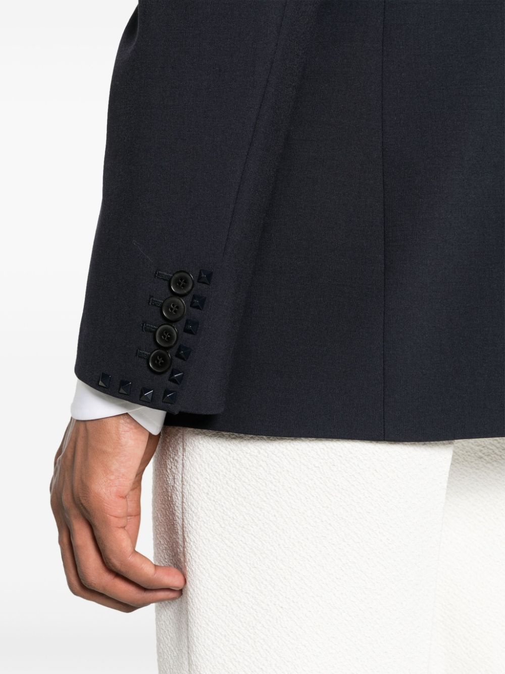 notched-lapels single-breasted blazer - 5