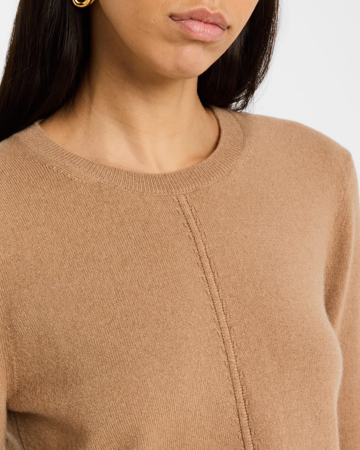 Seamed Crewneck Cashmere Sweater - 5