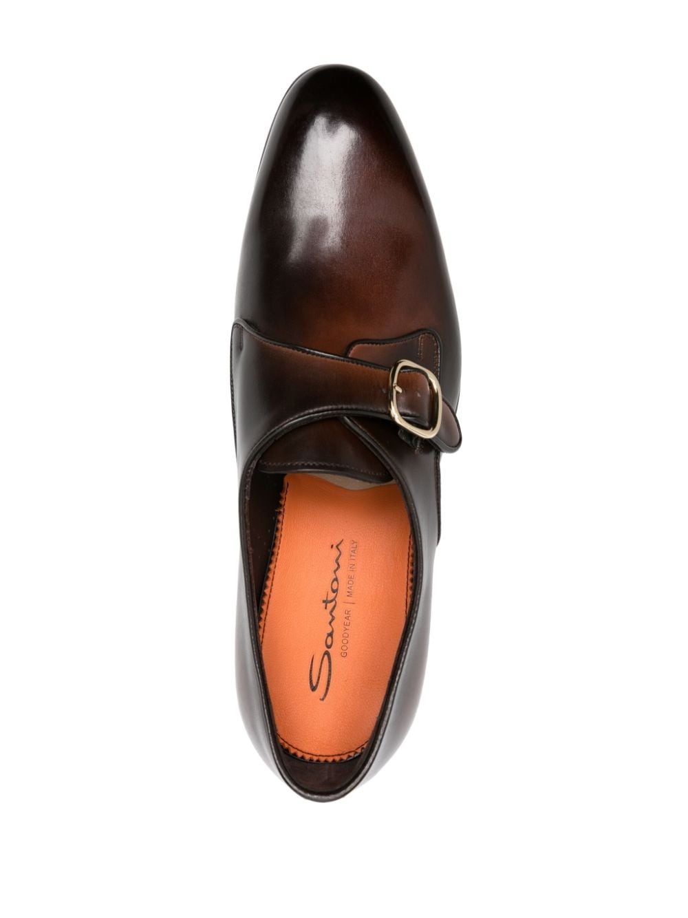 faded-effect leather monk shoes - 4
