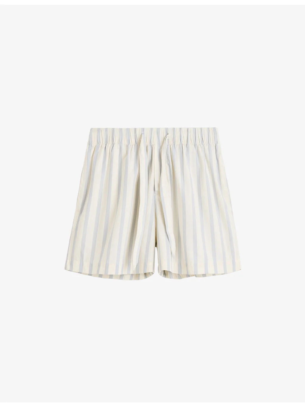 Striped Elasticated-Waist Cotton-Poplin Shorts - 1
