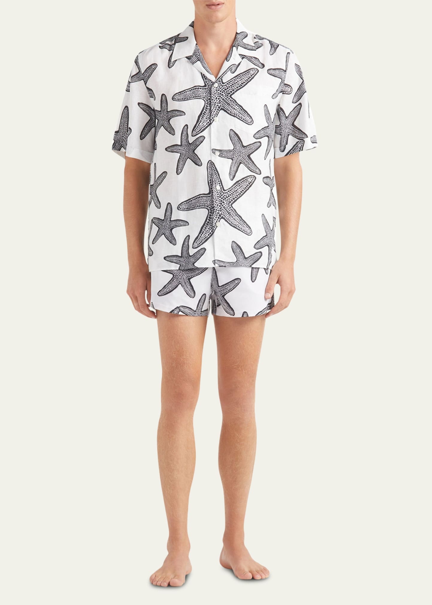 Men's Starfish-Print Camp Shirt - 2