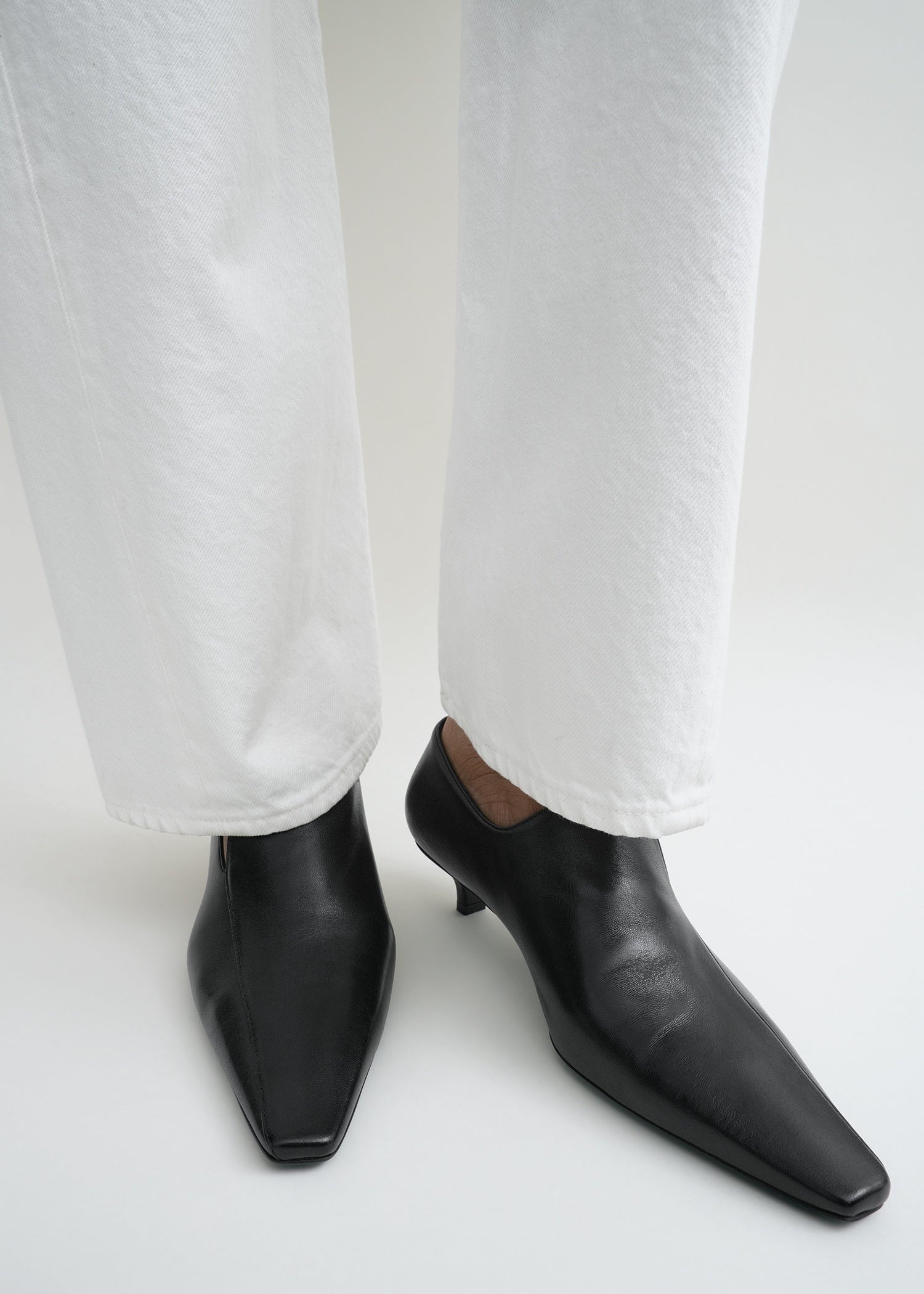 Leather kitten loafers black - 2