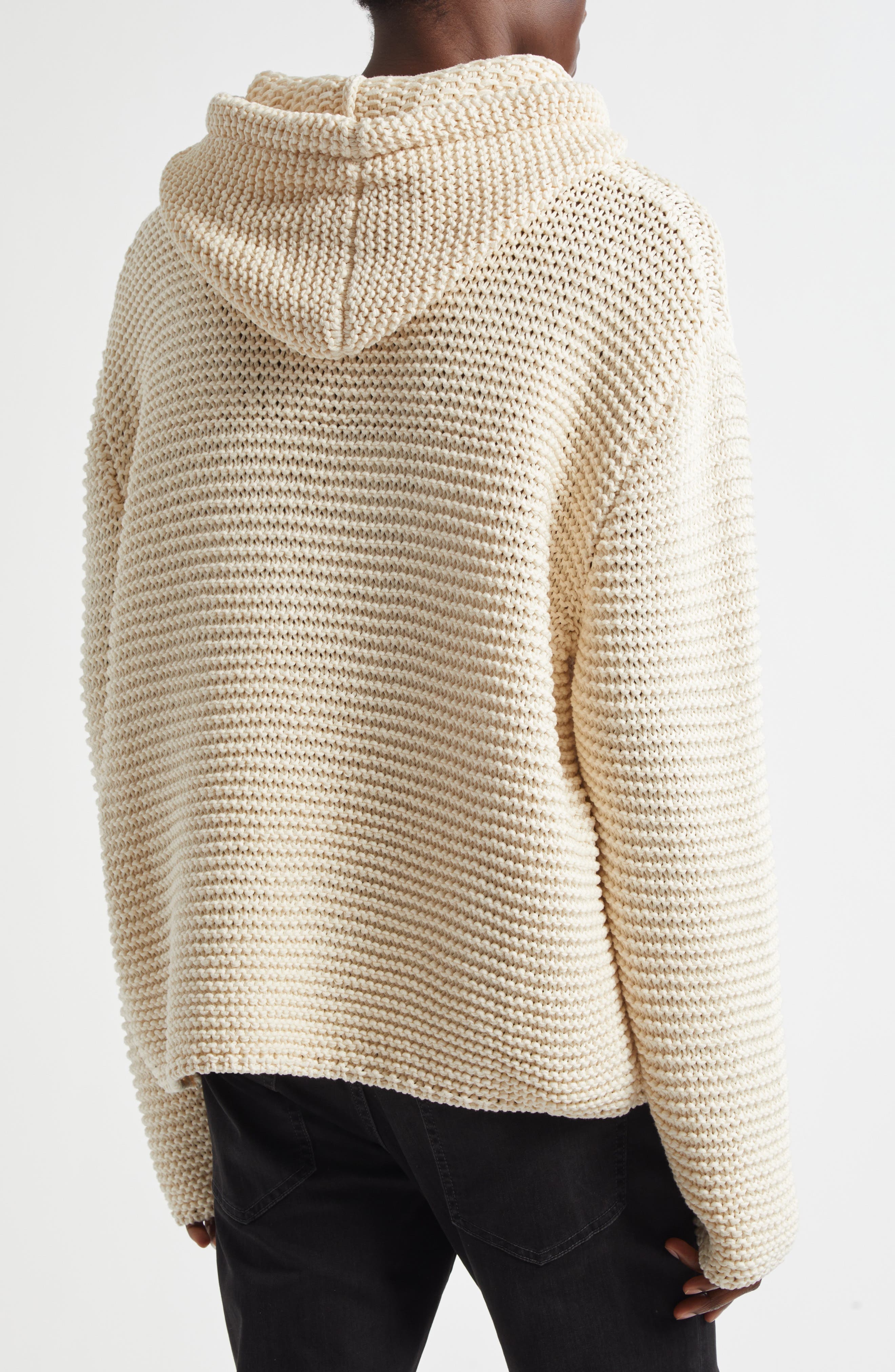McQueen Logo Crop Hoodie in Ivory/Black at Nordstrom - 2