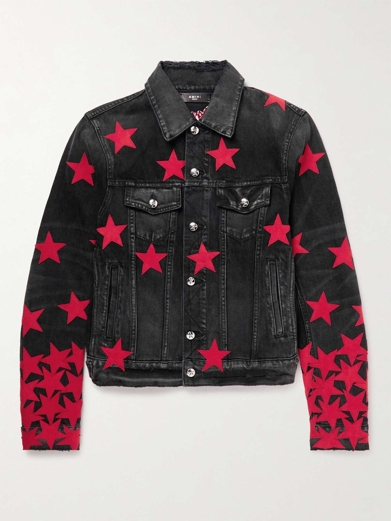 + Chemist Slim-Fit Appliquéd Denim Trucker Jacket 1