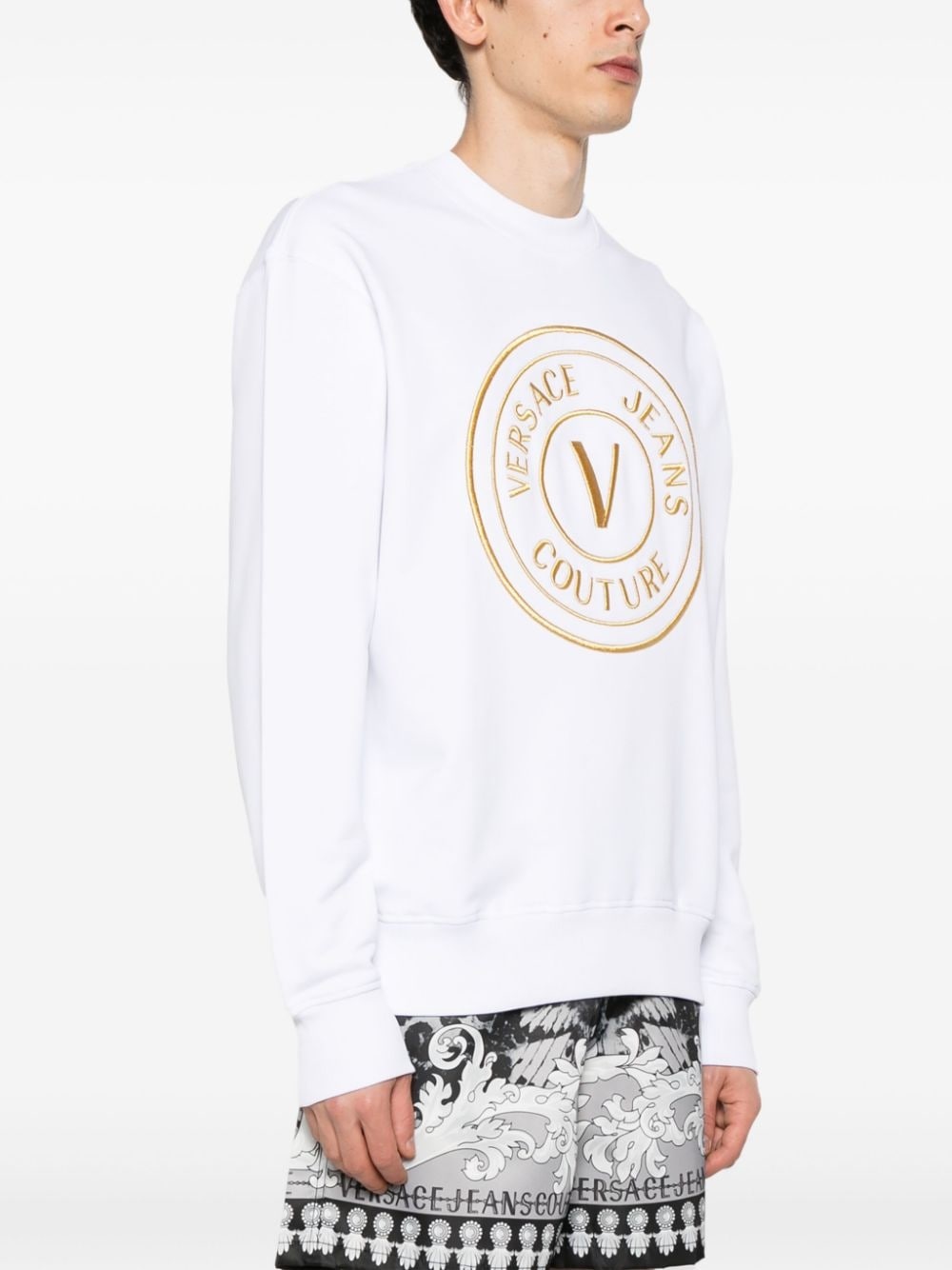 embroidered-logo cotton sweatshirt - 3