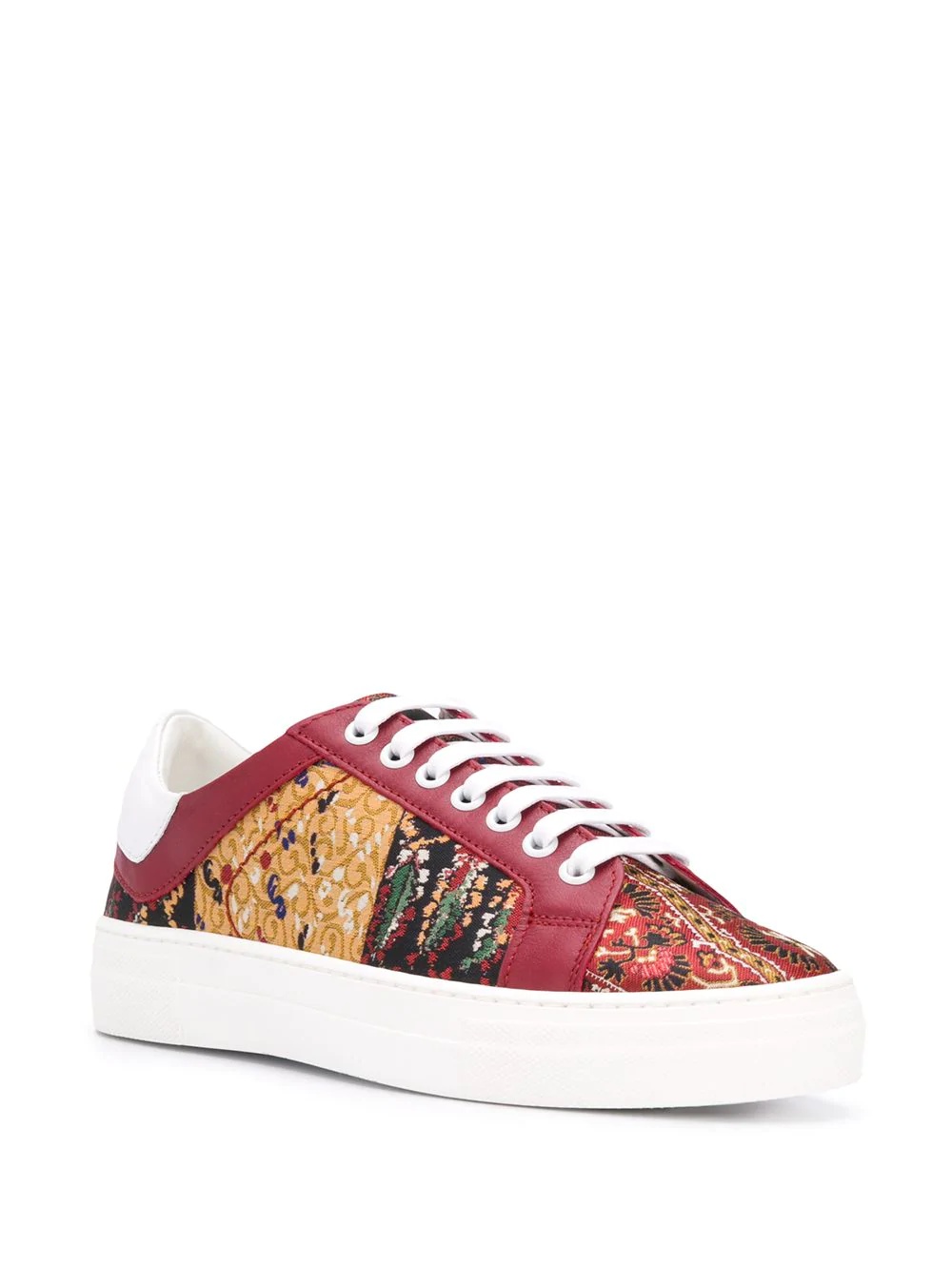 paisley-print lace-up sneakers - 2