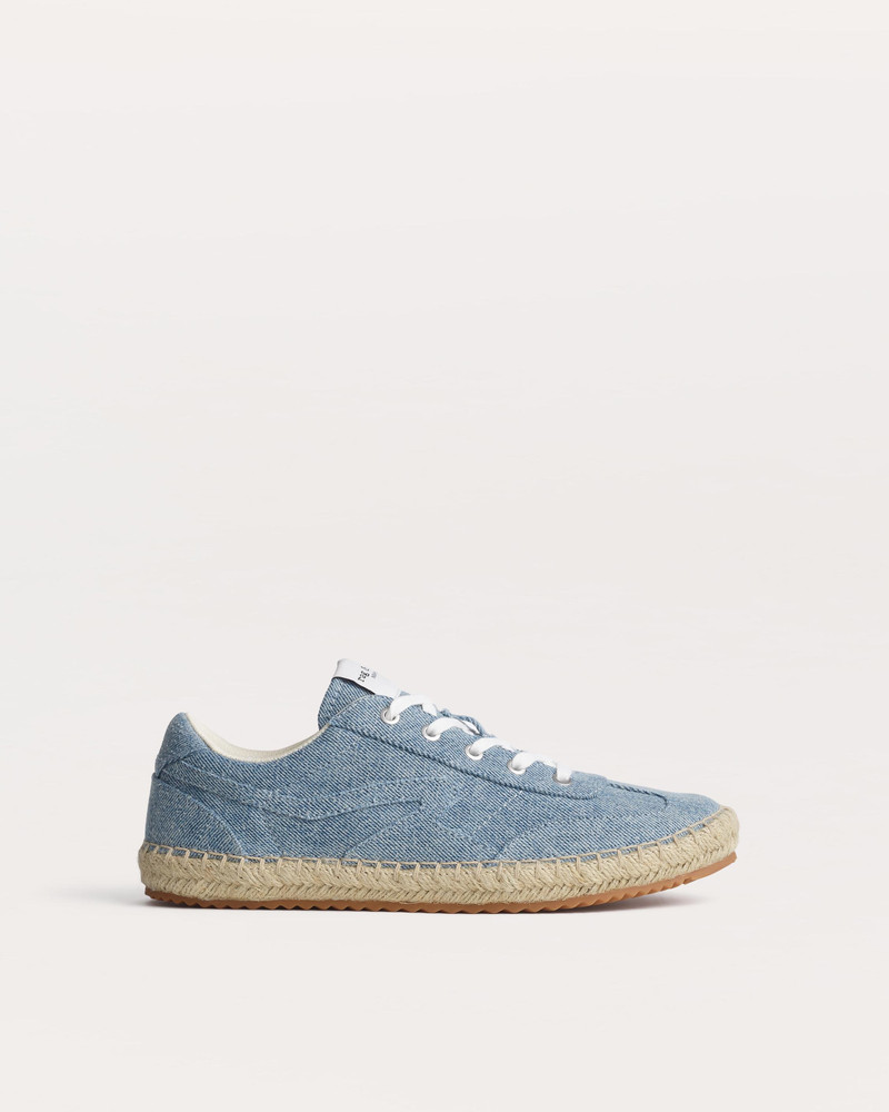 Retro Espadrille Sneakers Light-Wash Denim 1