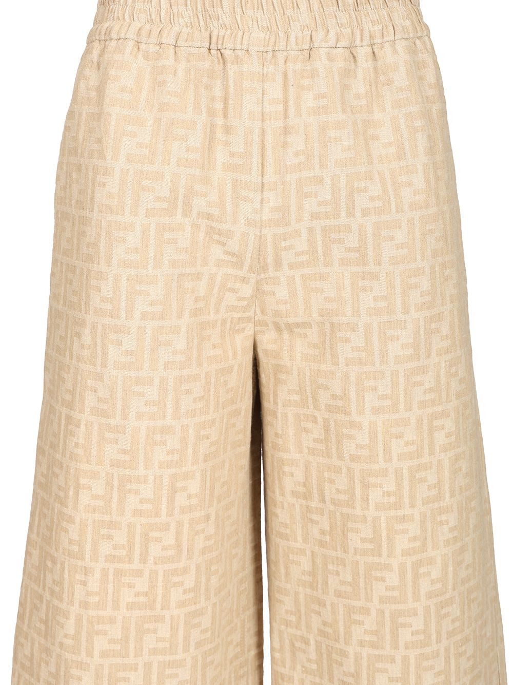 Ff Chambray Trousers Beige - 4