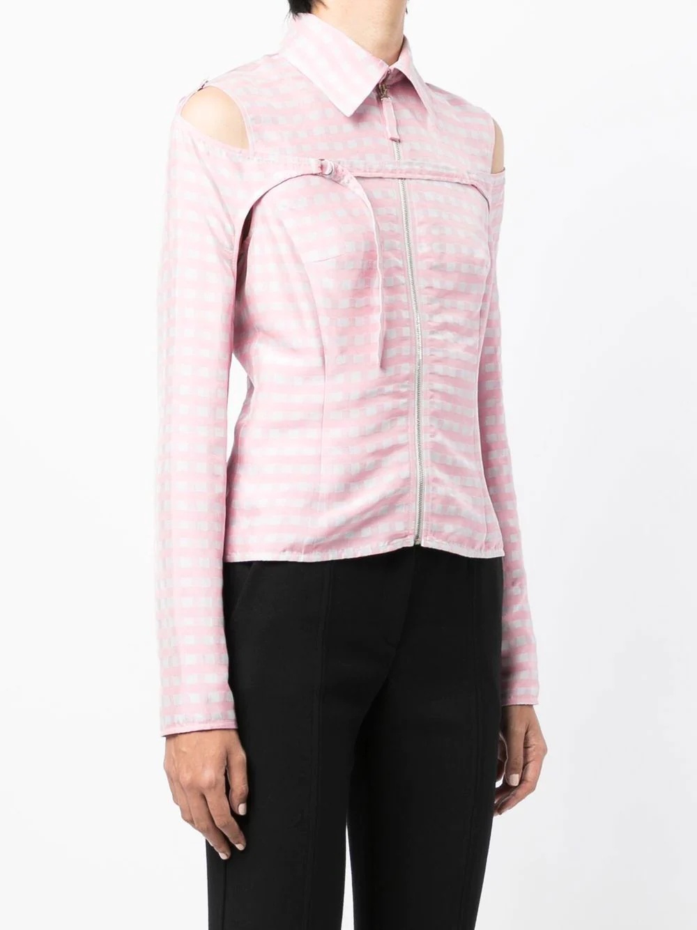 check pattern long sleeve shirt - 3