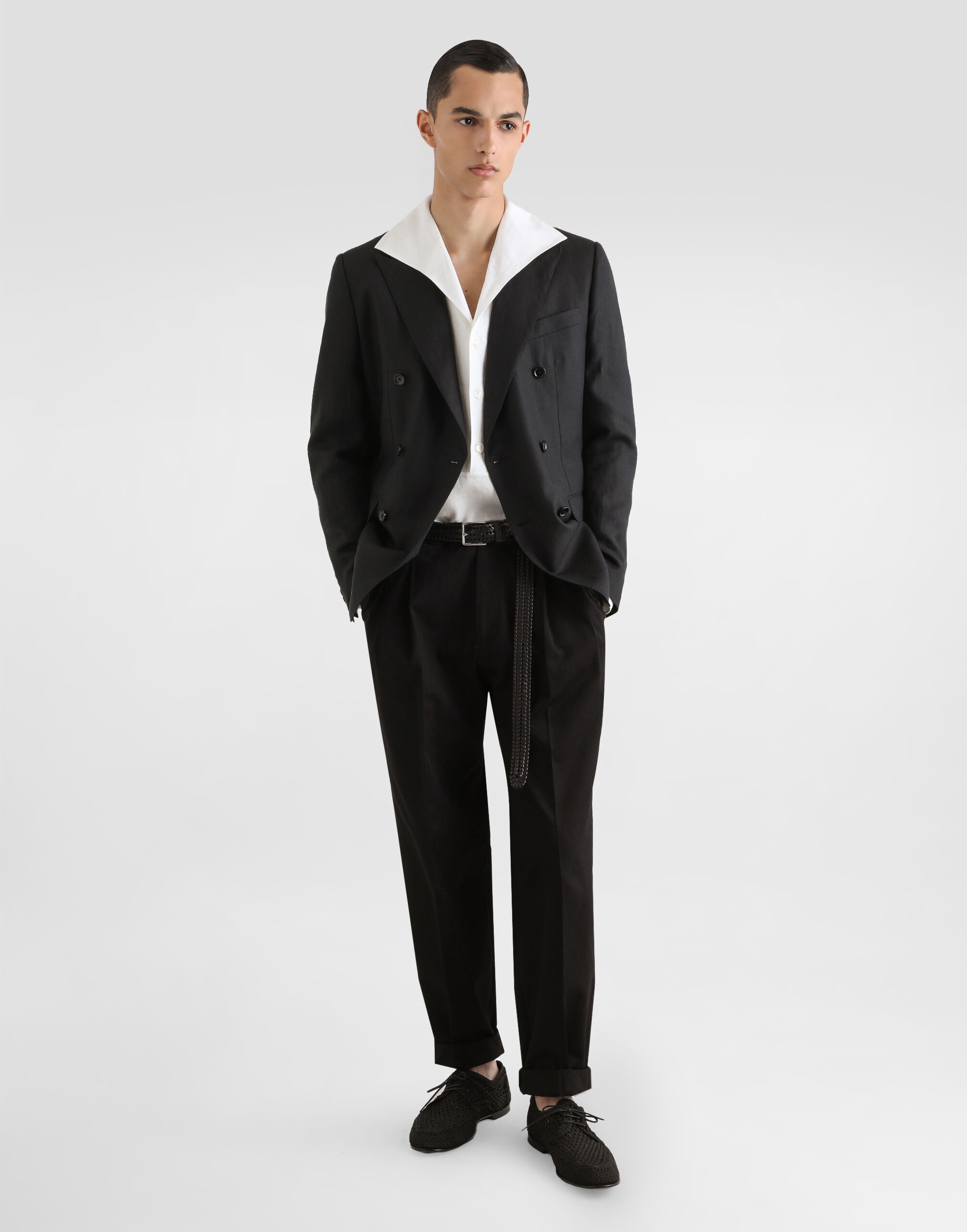Three-button long-sleeved linen shirt - 2