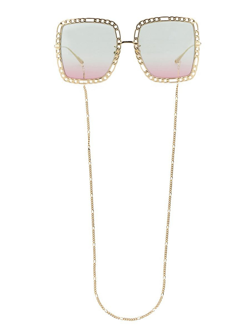 GUCCI Gucci Occhiale Da Sole Rettangolare Con Catena outlook