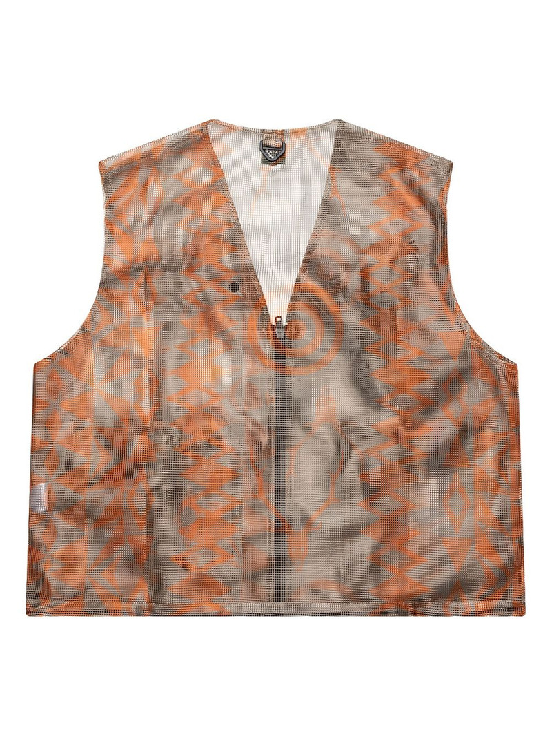 South2 West8 mesh-patterned pocket vest outlook