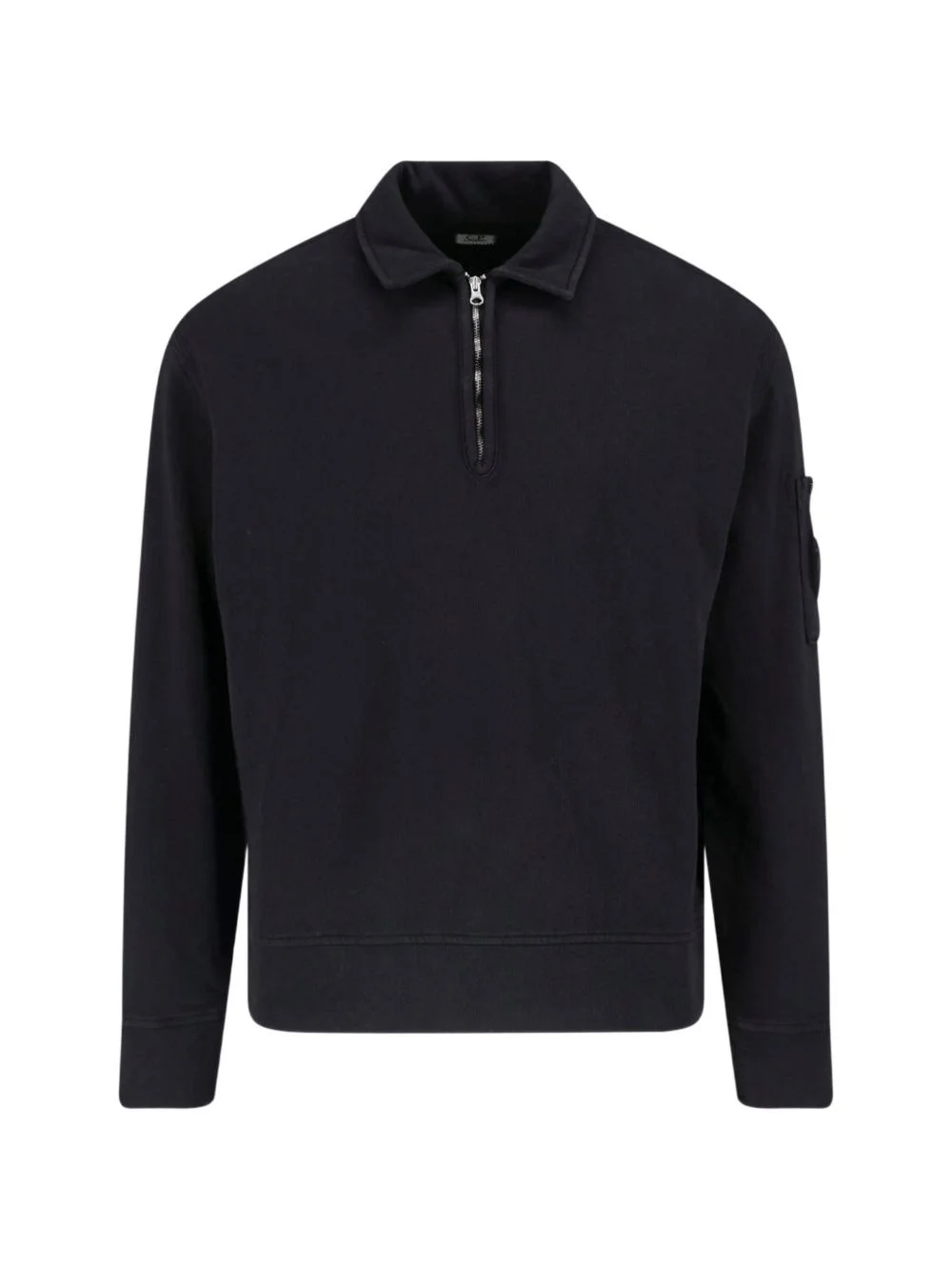 Lens-detail half-zip sweatshirt - 1