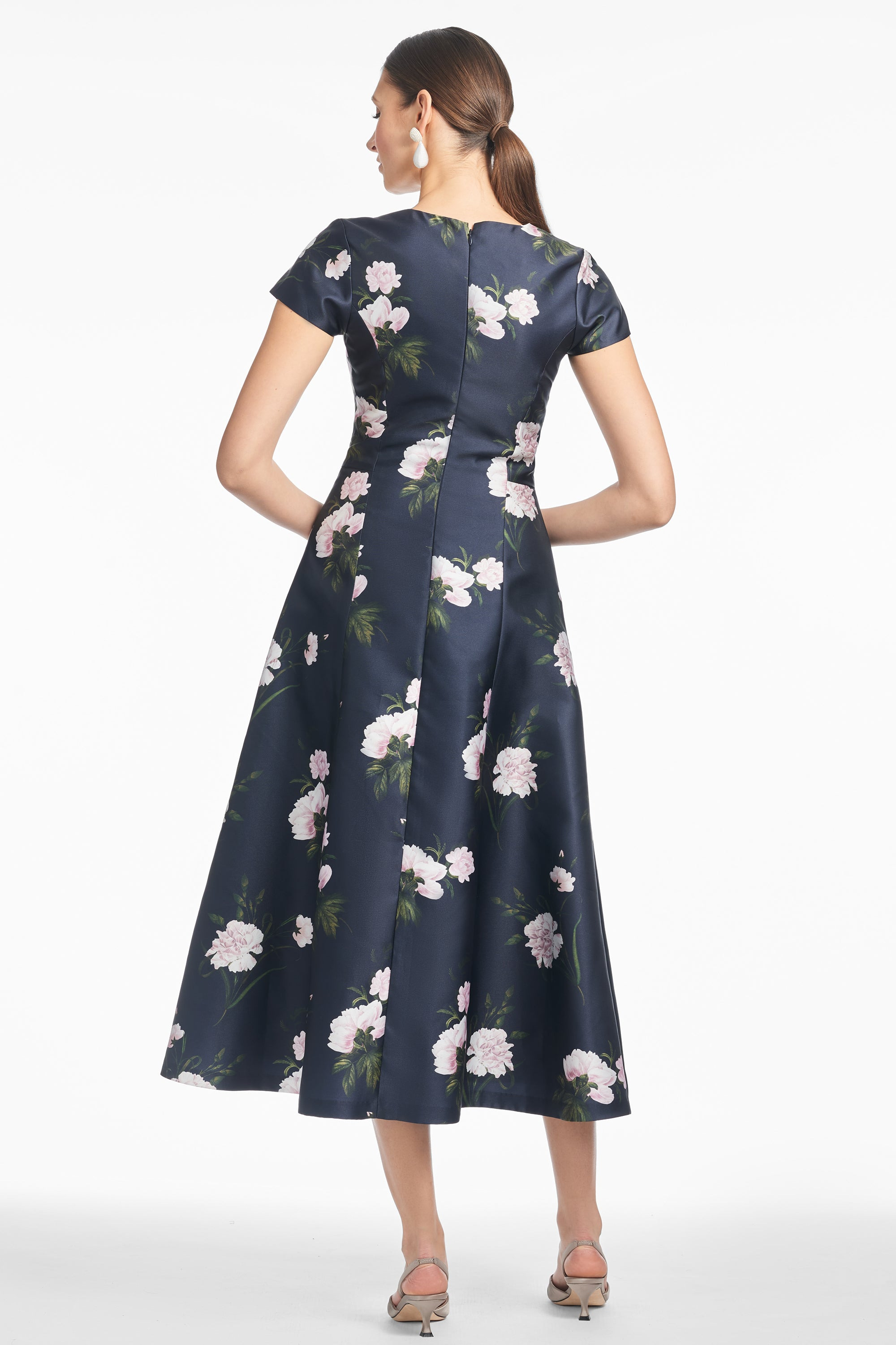 JACKIE DRESS - DARK MIDNIGHT CARNATIONS - 3