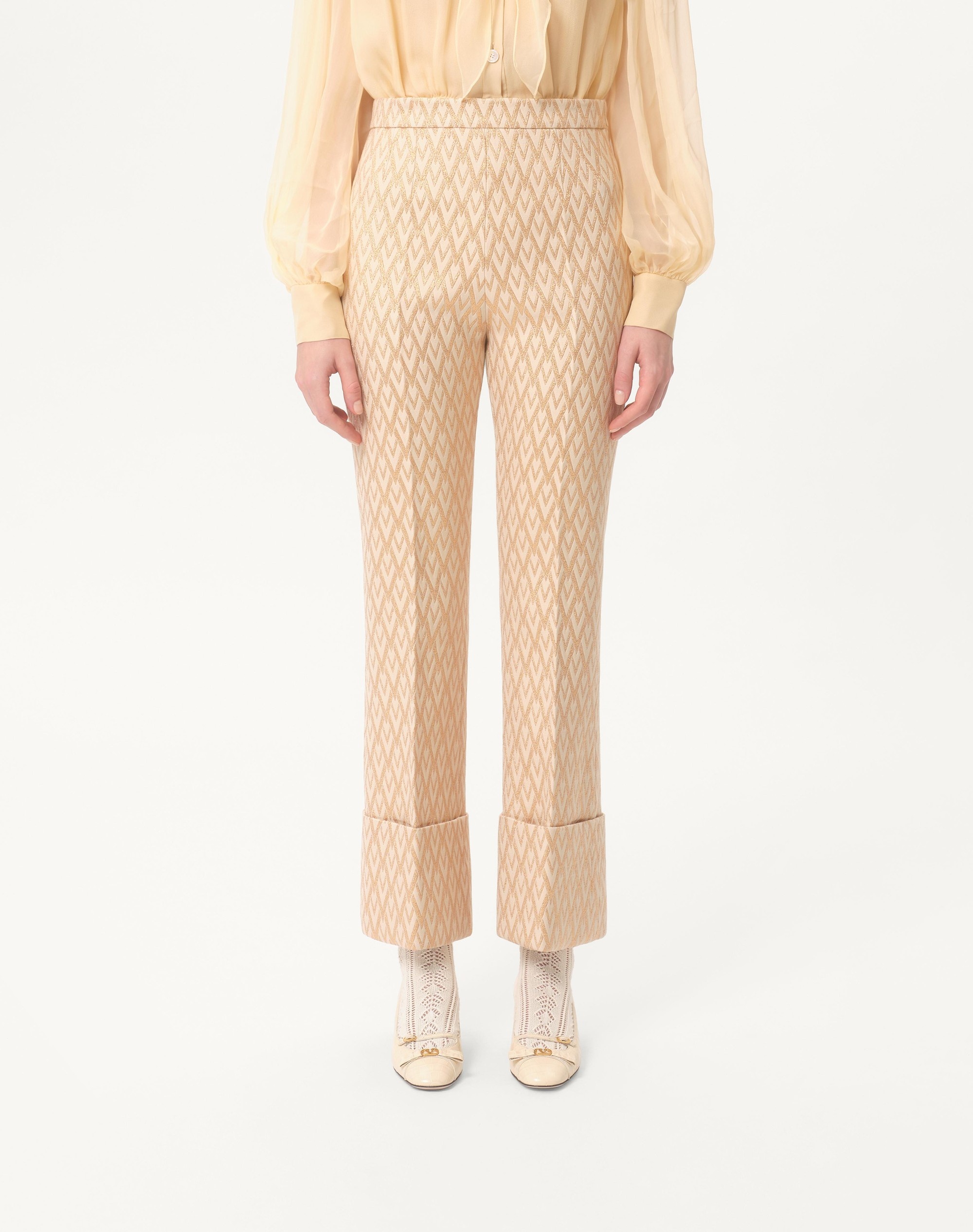 TOUTE LA V LUREX JACQUARD PANTS - 5