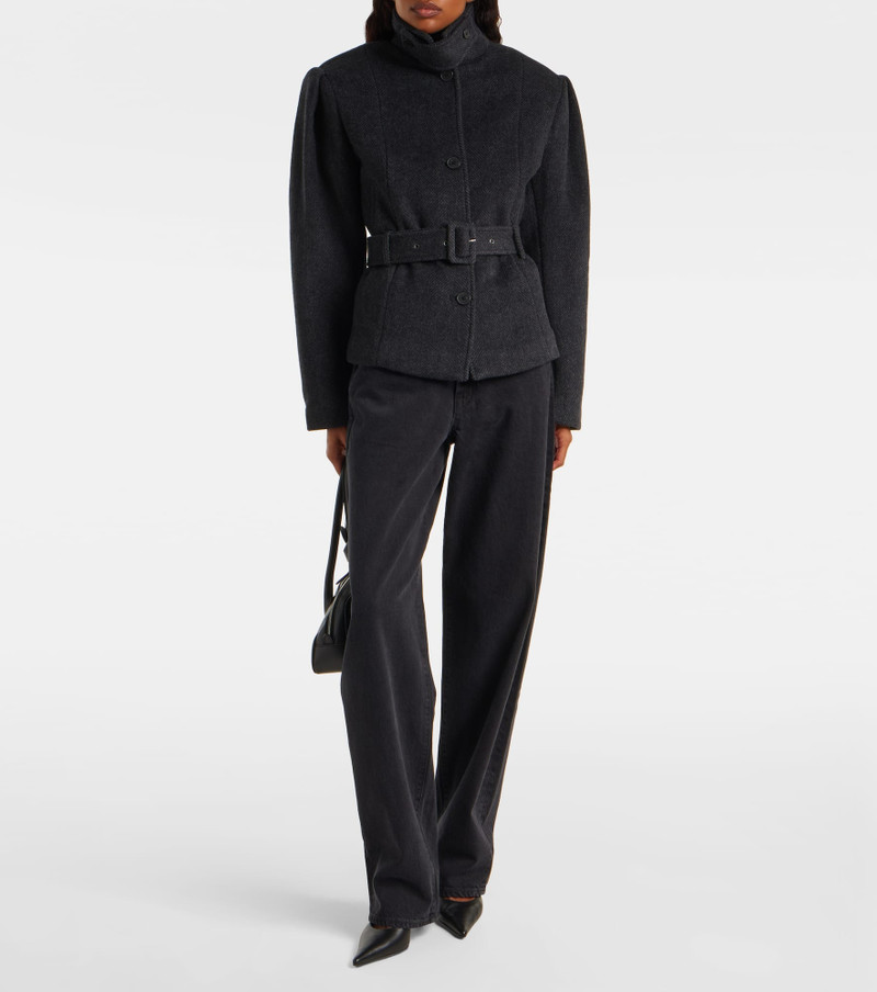 ROTATE Marie belted herringbone wool-blend jacket outlook