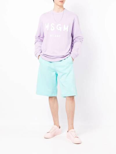 MSGM logo patch track shorts outlook