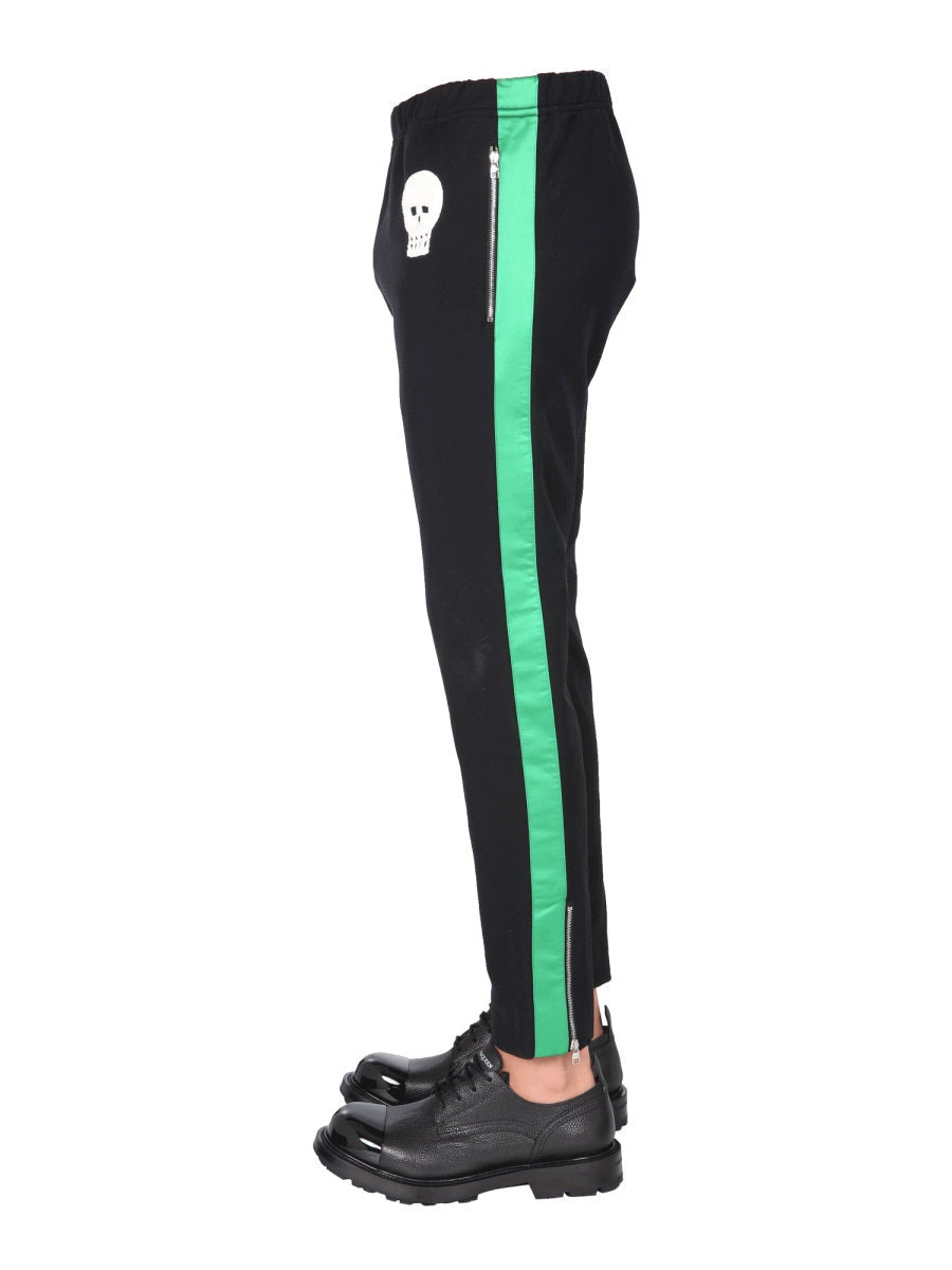 Alexander Mcqueen Men Jogging Pants With Embroidered Skull - 3