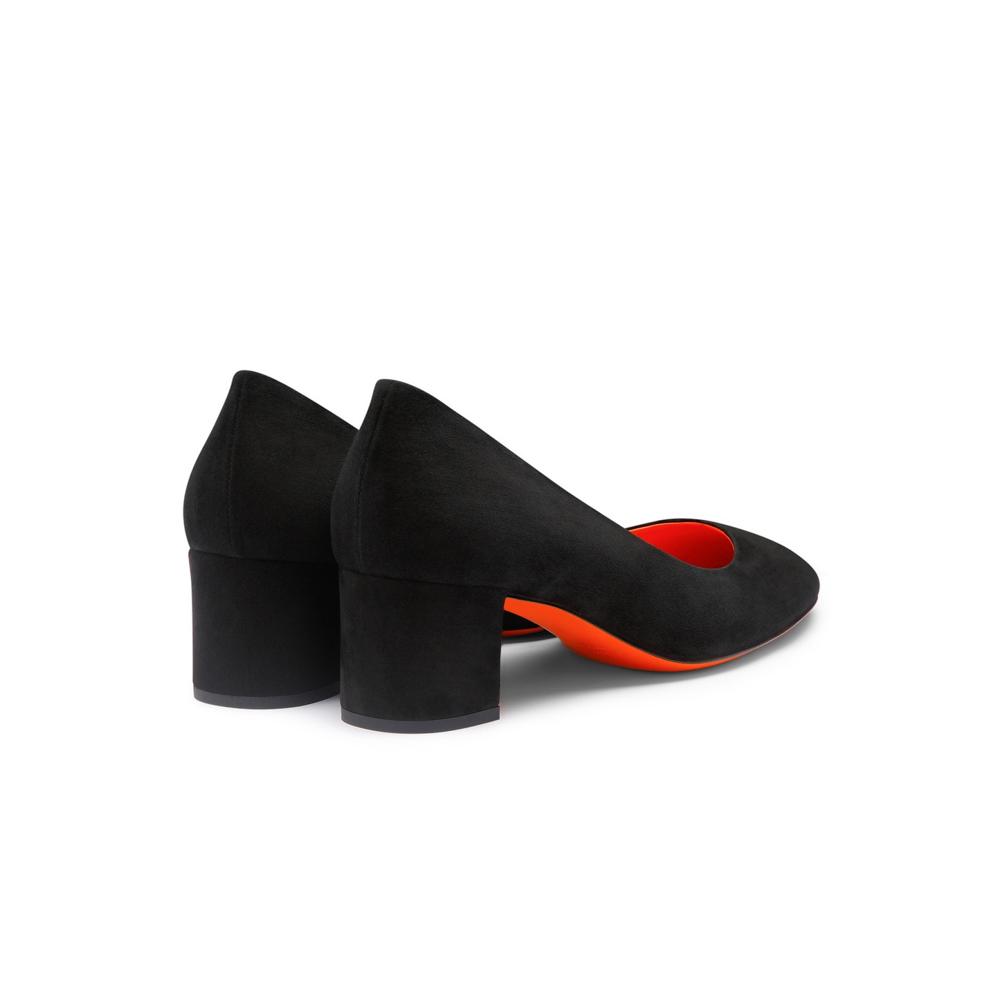 Women's black suede low-heel pump - 4