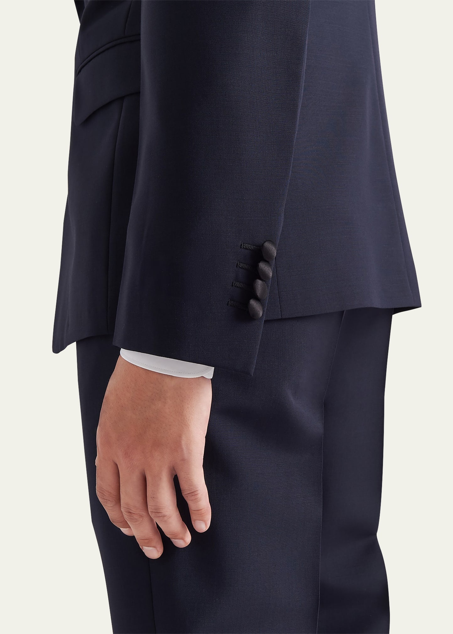 Men's Mohair-Blend Smoking Tuxedo - 4